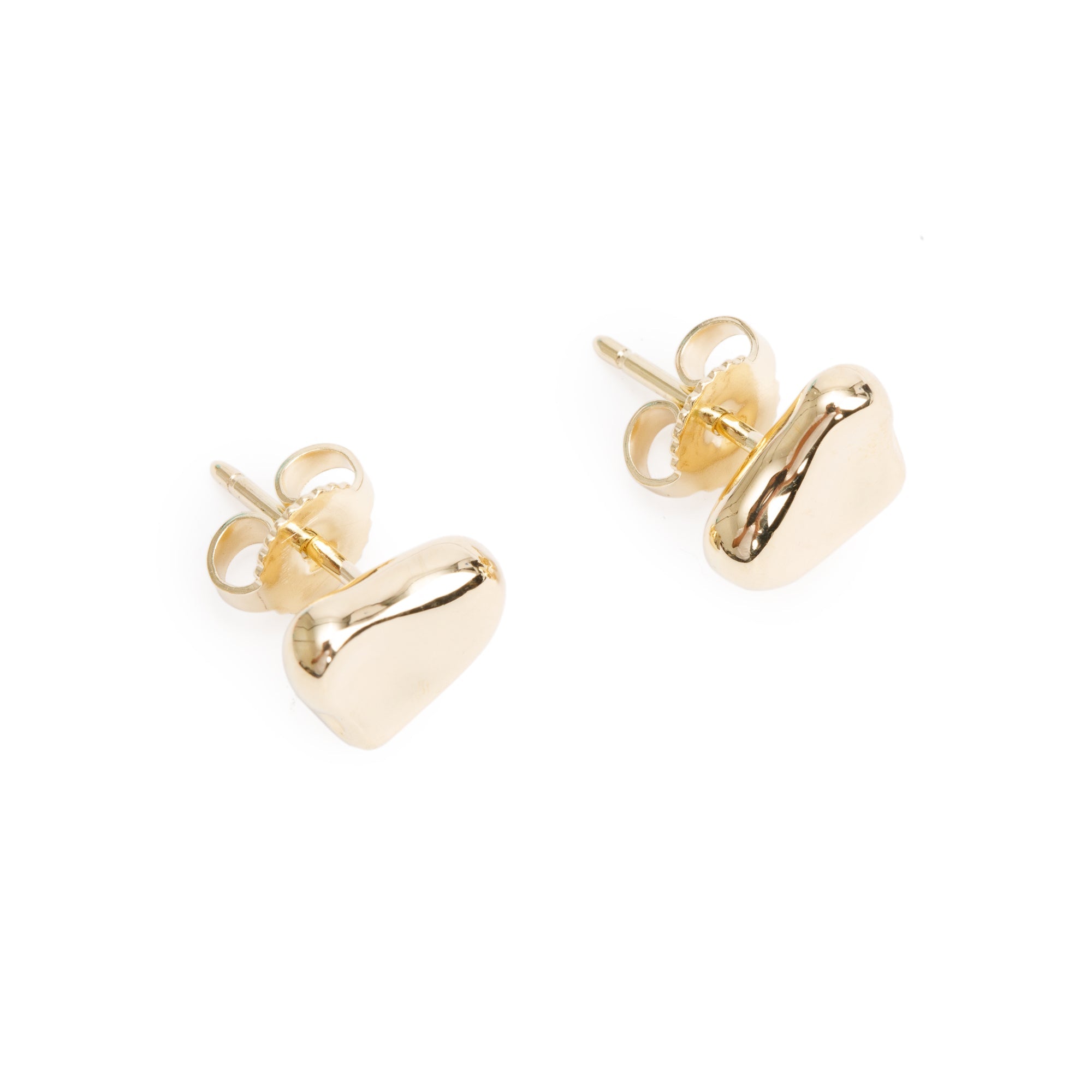 Tiffany & Co. Elsa Peretti 18k Yellow Gold Full Heart Stud Earrings, 10 MM w/ Box