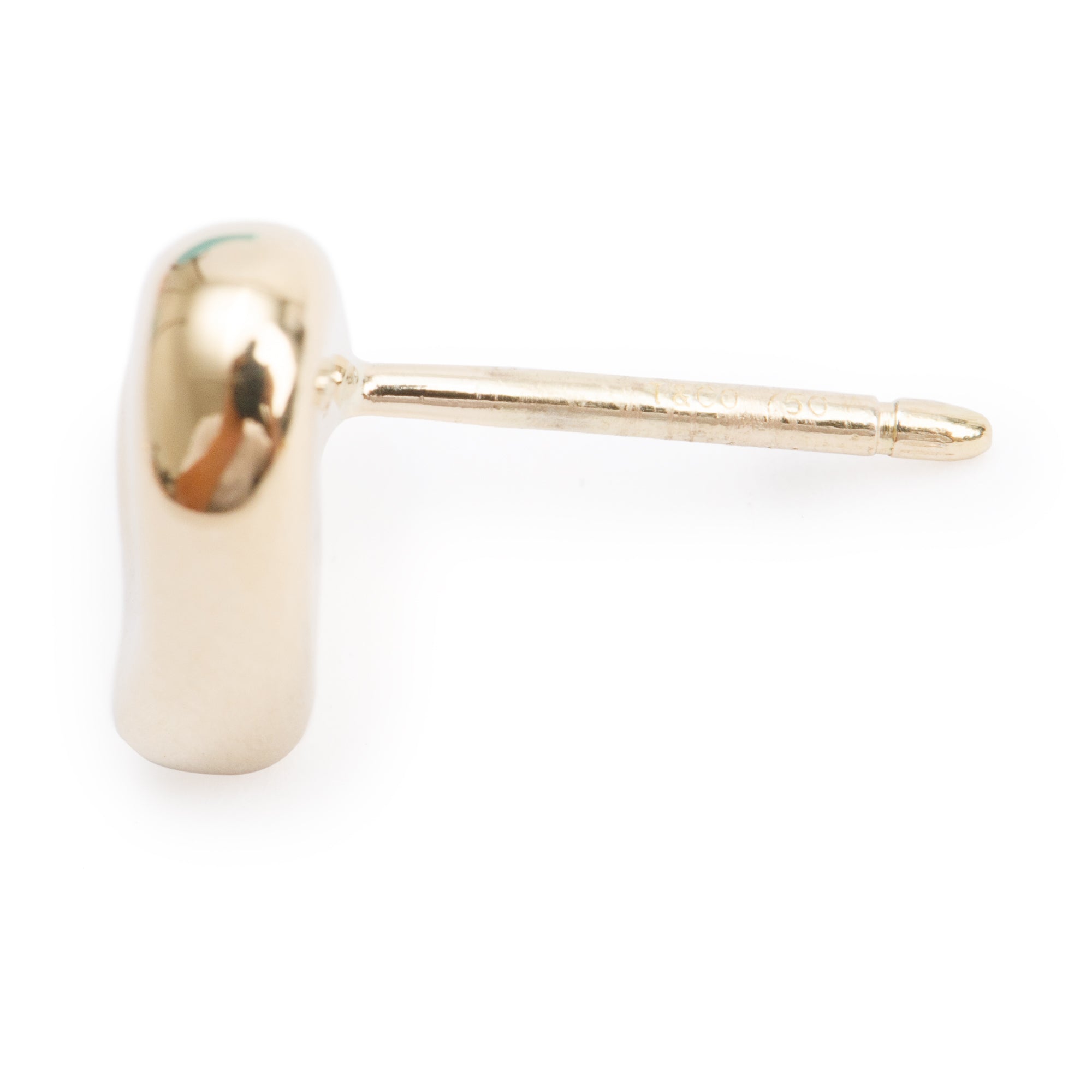 Tiffany & Co. Elsa Peretti 18k Yellow Gold Full Heart Stud Earrings, 10 MM w/ Box