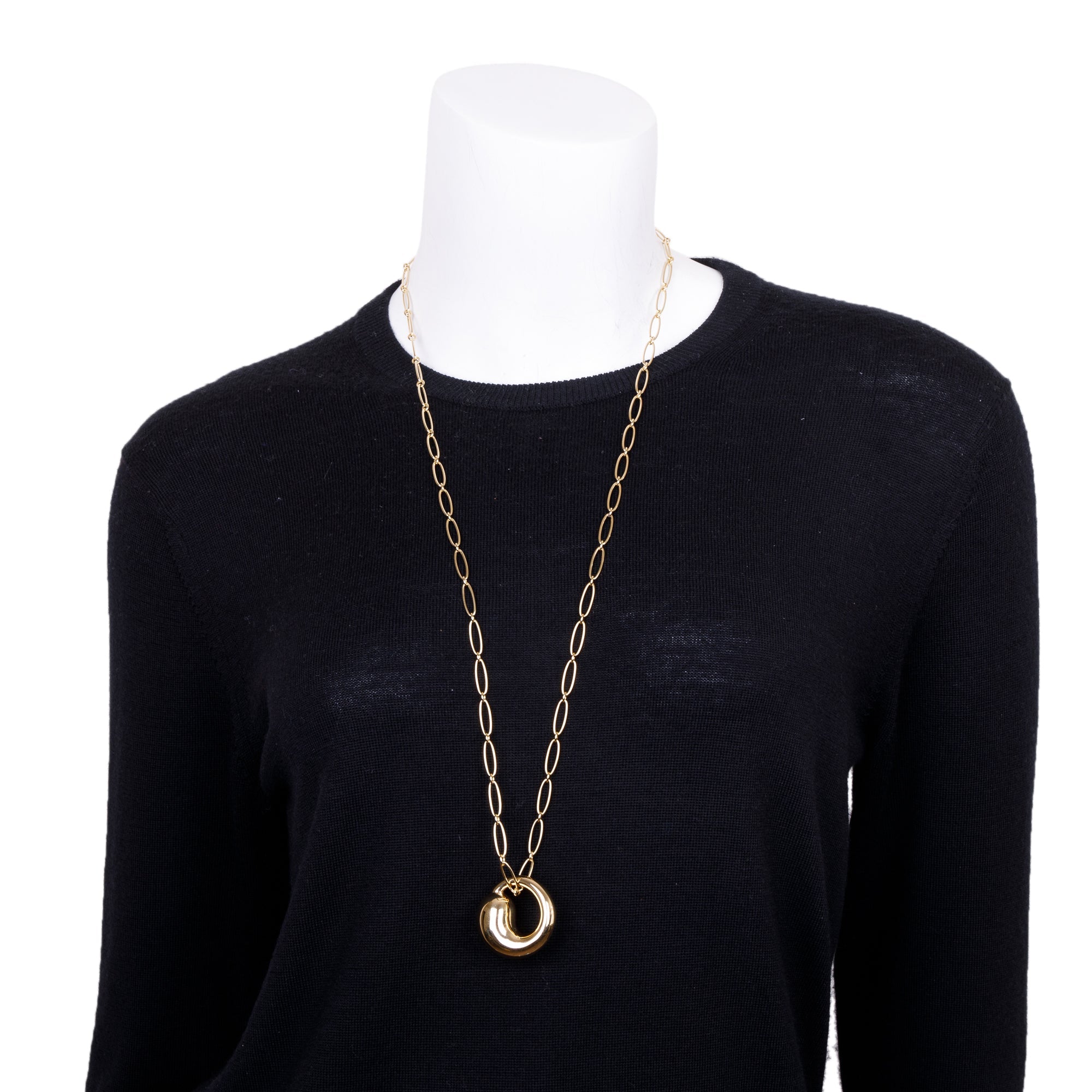 Tiffany & Co. Elsa Peretti 18k Yellow Gold Large 35MM Eternal Circle Pendant Necklace