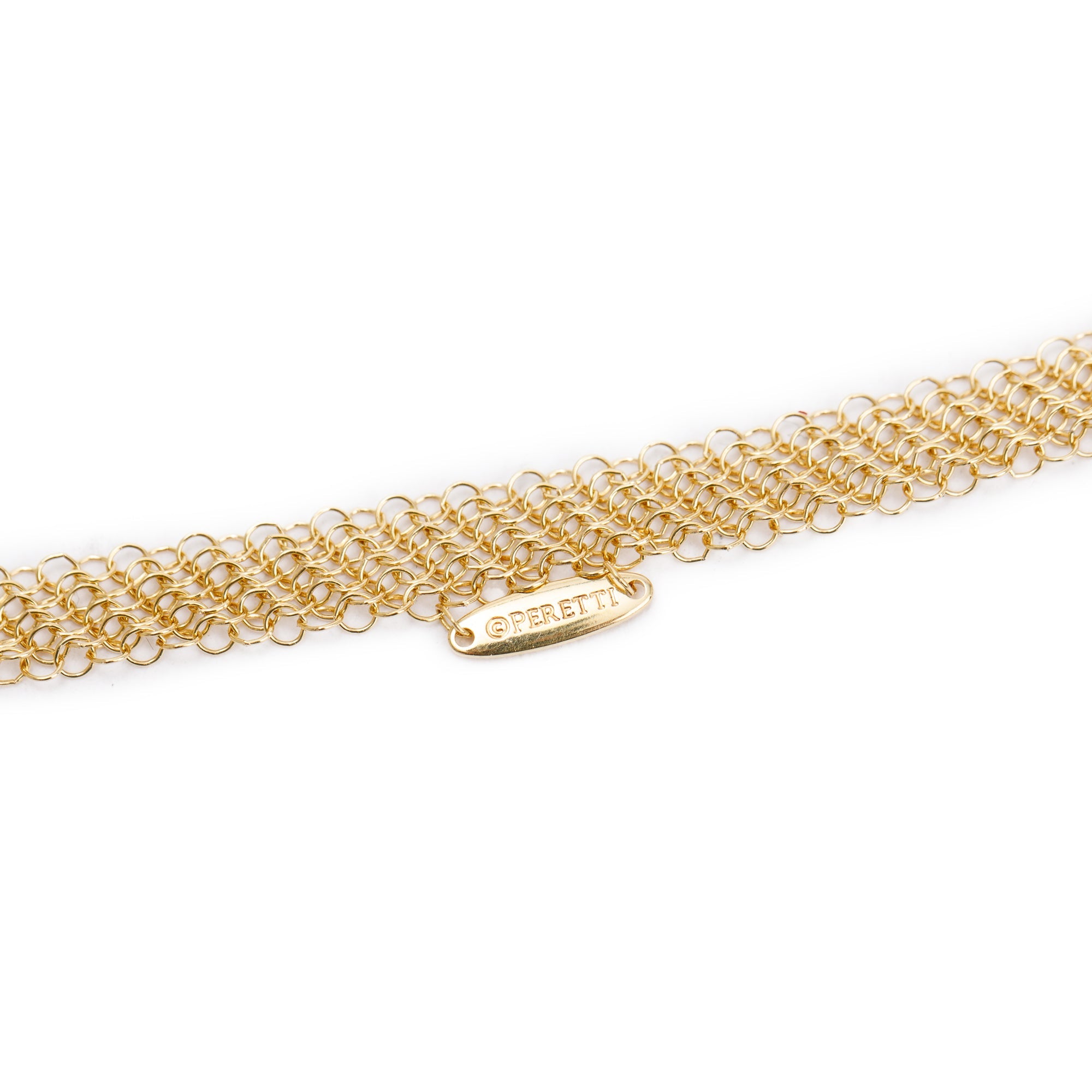 Tiffany & Co. Elsa Peretti 18k Yellow Gold Large 36MM Open Heart Pendant Mesh Necklace