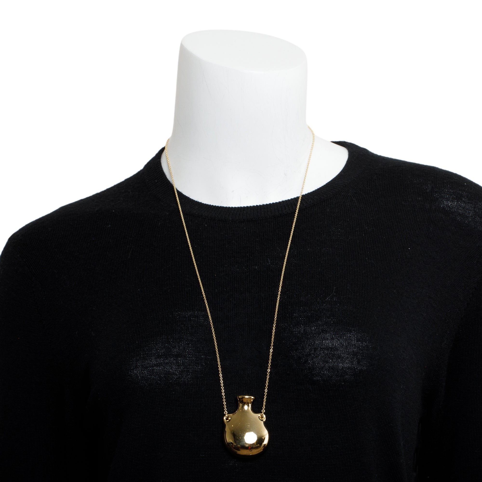 Tiffany & Co. Elsa Peretti 18k Yellow Gold Large Open Bottle Pendant Necklace