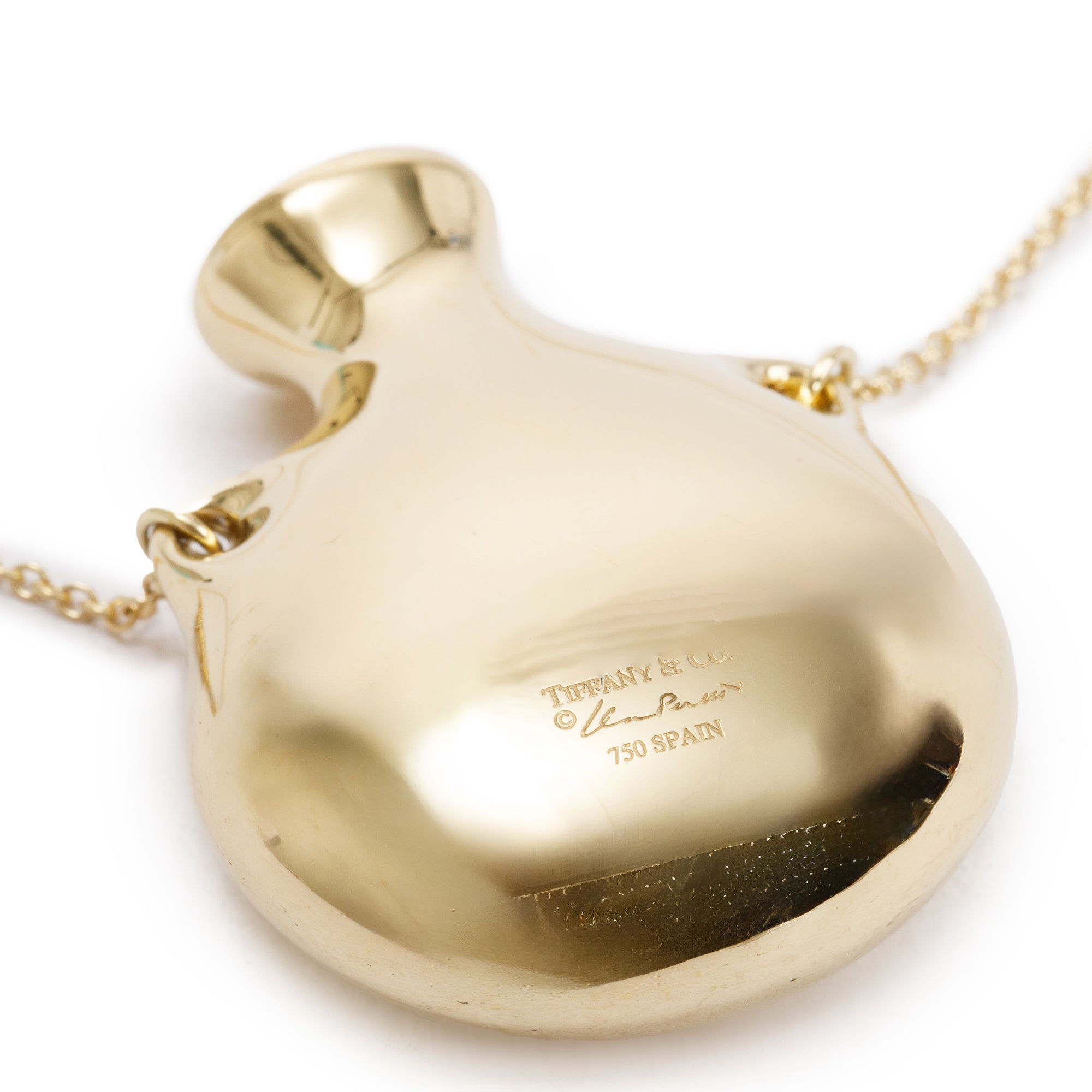 Tiffany & Co. Elsa Peretti 18k Yellow Gold Large Open Bottle Pendant Necklace