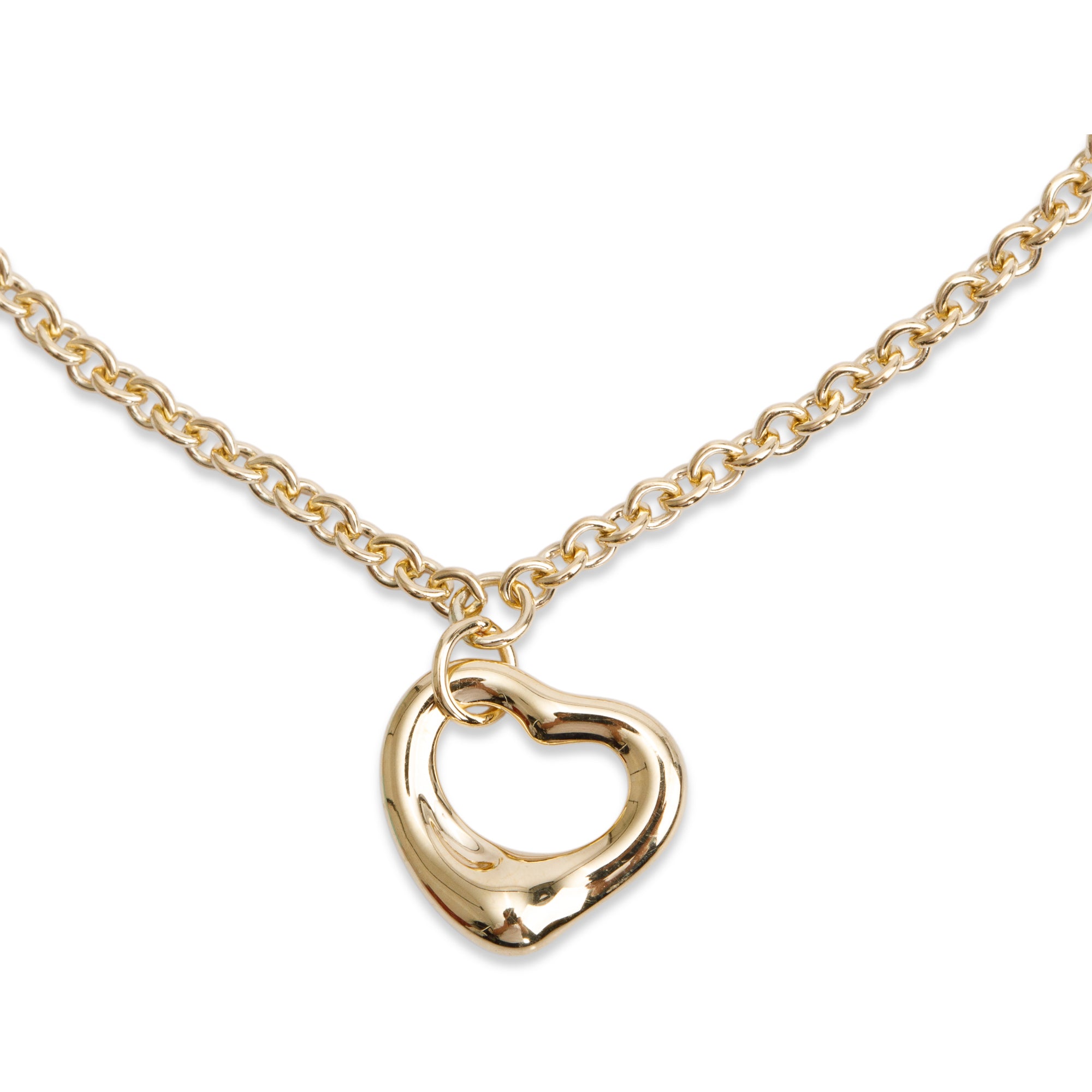 Tiffany & Co. Elsa Peretti 18k Yellow Gold Open Heart Bracelet w/ Box