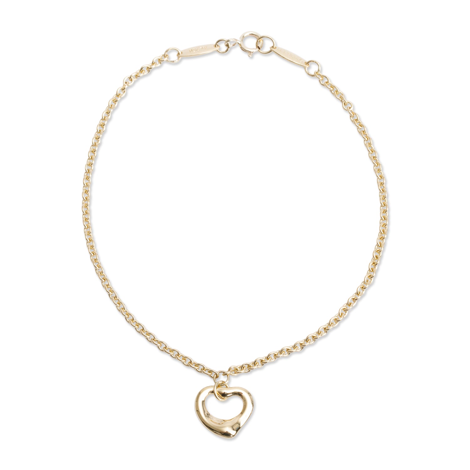 Tiffany & Co. Elsa Peretti 18k Yellow Gold Open Heart Bracelet w/ Box