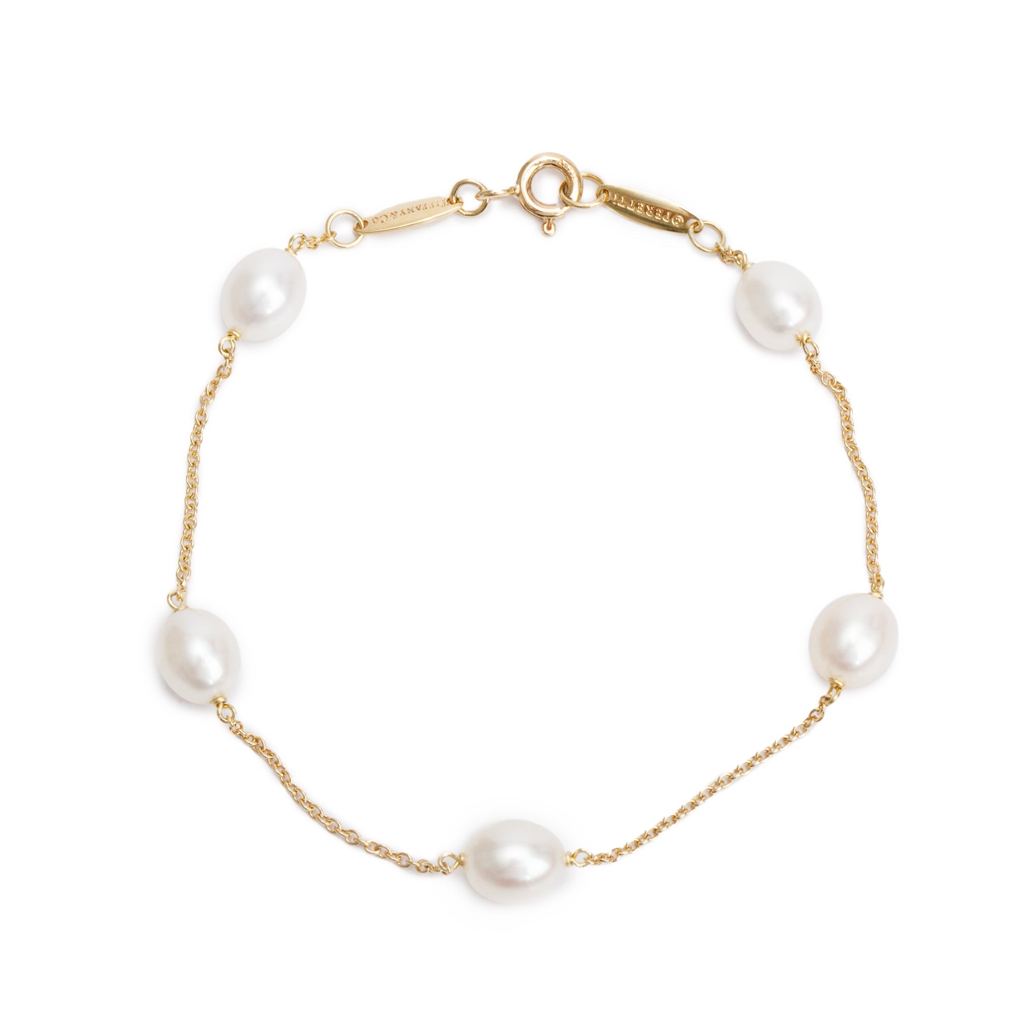 Tiffany & Co. Elsa Peretti 18k Yellow Gold Pearls by the Yard Bracelet w/ Box