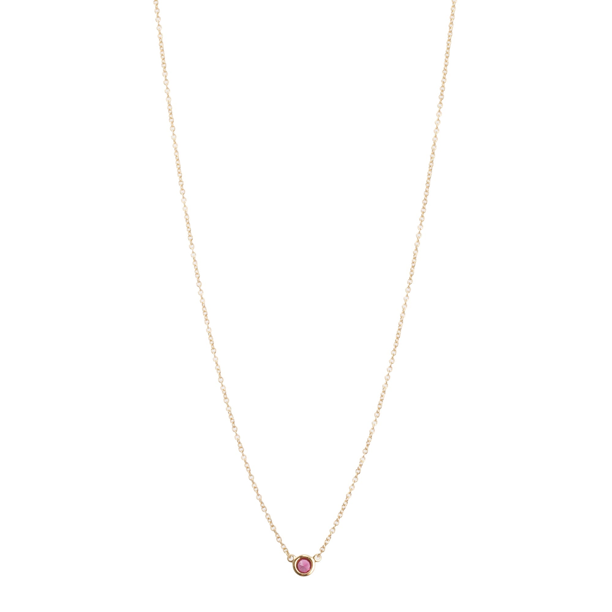 Tiffany & Co. Elsa Peretti 18k Yellow Gold Ruby Color by the Yard Pendant Necklace