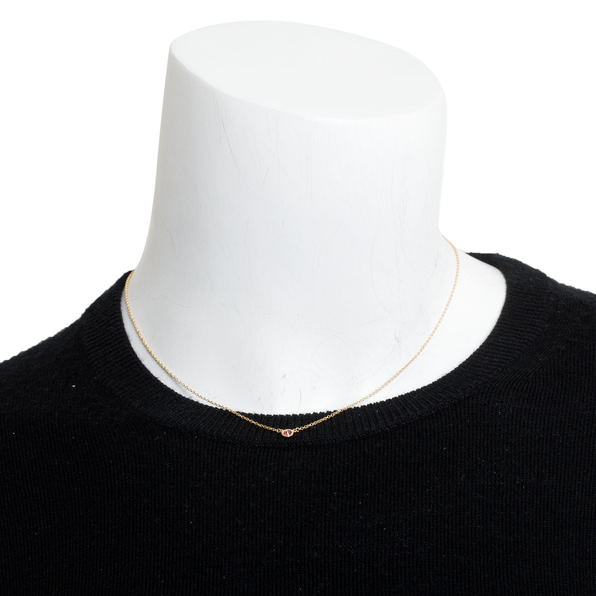 Tiffany & Co. Elsa Peretti 18k Yellow Gold Ruby Color by the Yard Pendant Necklace