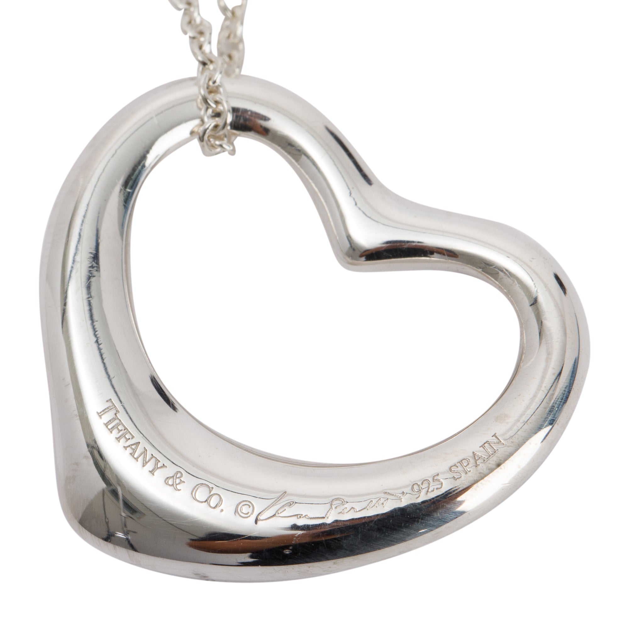 Tiffany & Co. Elsa Peretti Large Open Heart Pendant Necklace, 27 MM