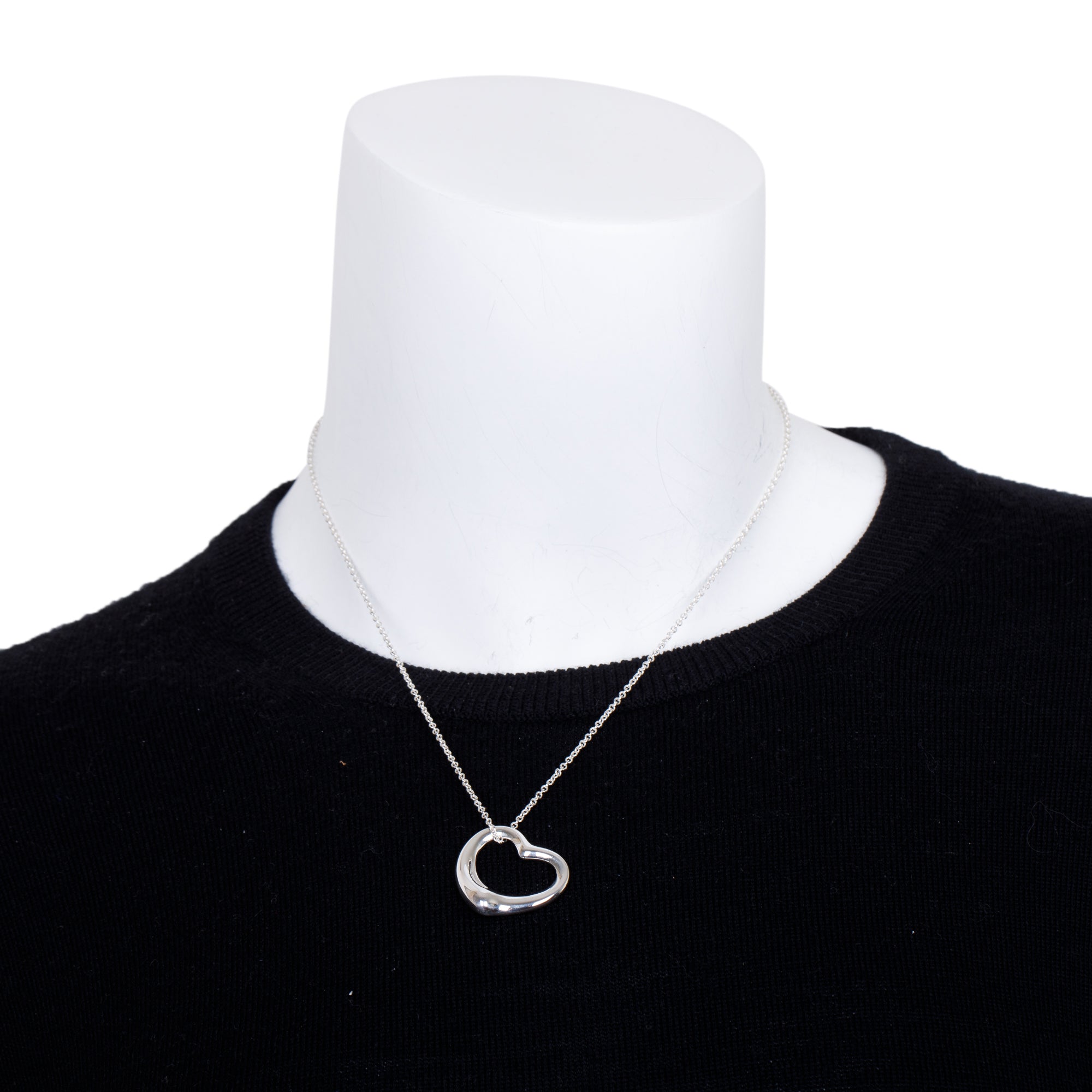 Tiffany & Co. Elsa Peretti Large Open Heart Pendant Necklace, 27 MM