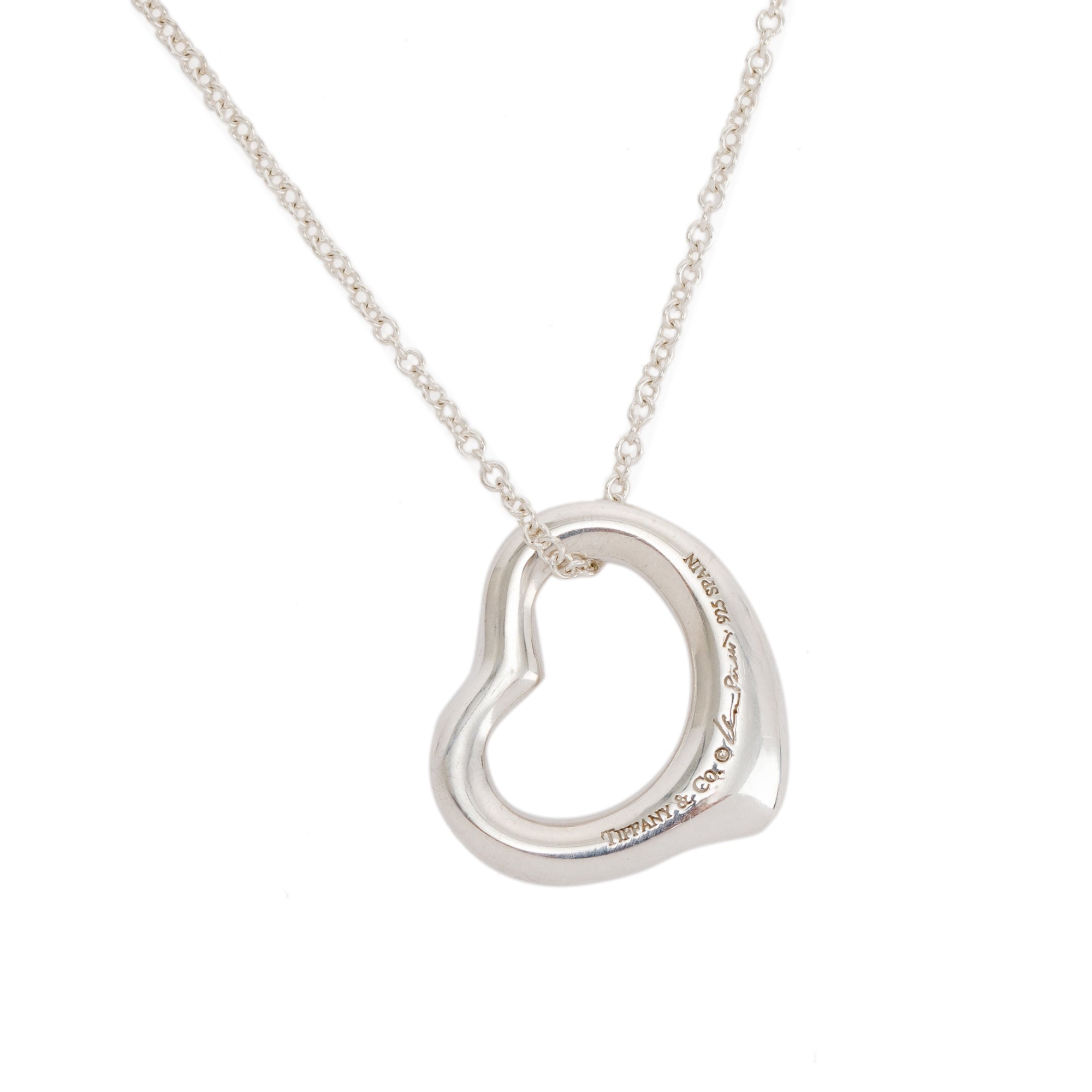 Tiffany & Co. Elsa Peretti Open Heart Pendant Necklace, 16 MM