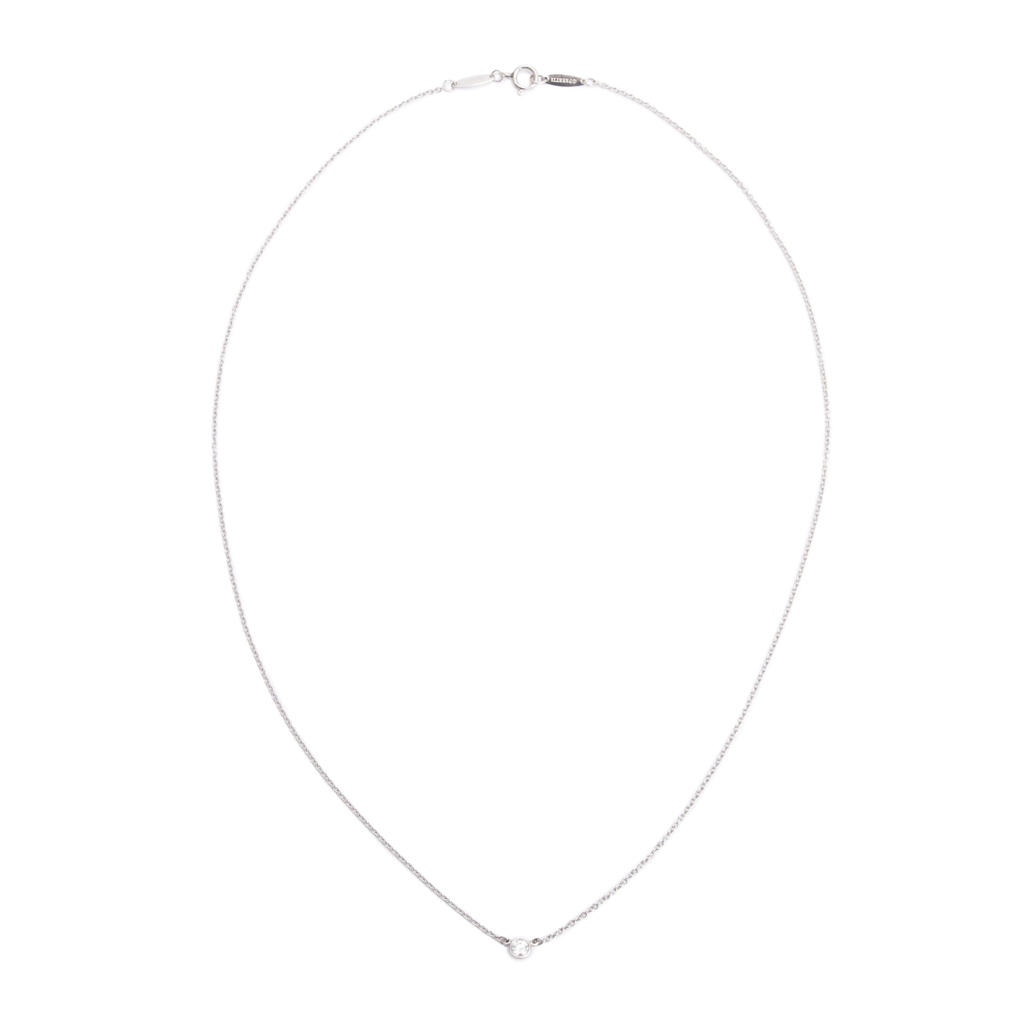 Tiffany & Co. Elsa Peretti Platinum 0.08 ct. Diamond by the Yard Necklace w/ Box