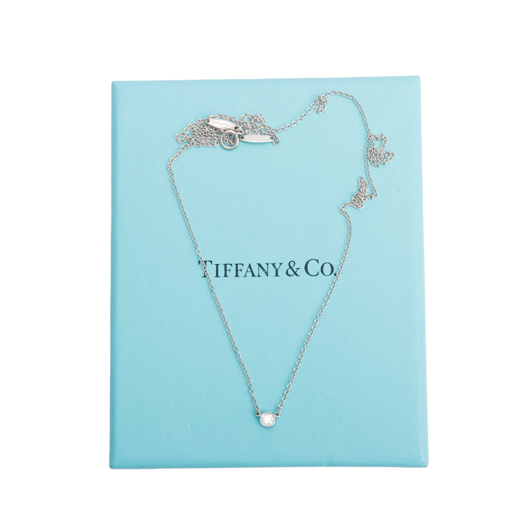 Tiffany & Co. Elsa Peretti Platinum 0.12 ct. Diamond by the Yard Necklace w/ Box