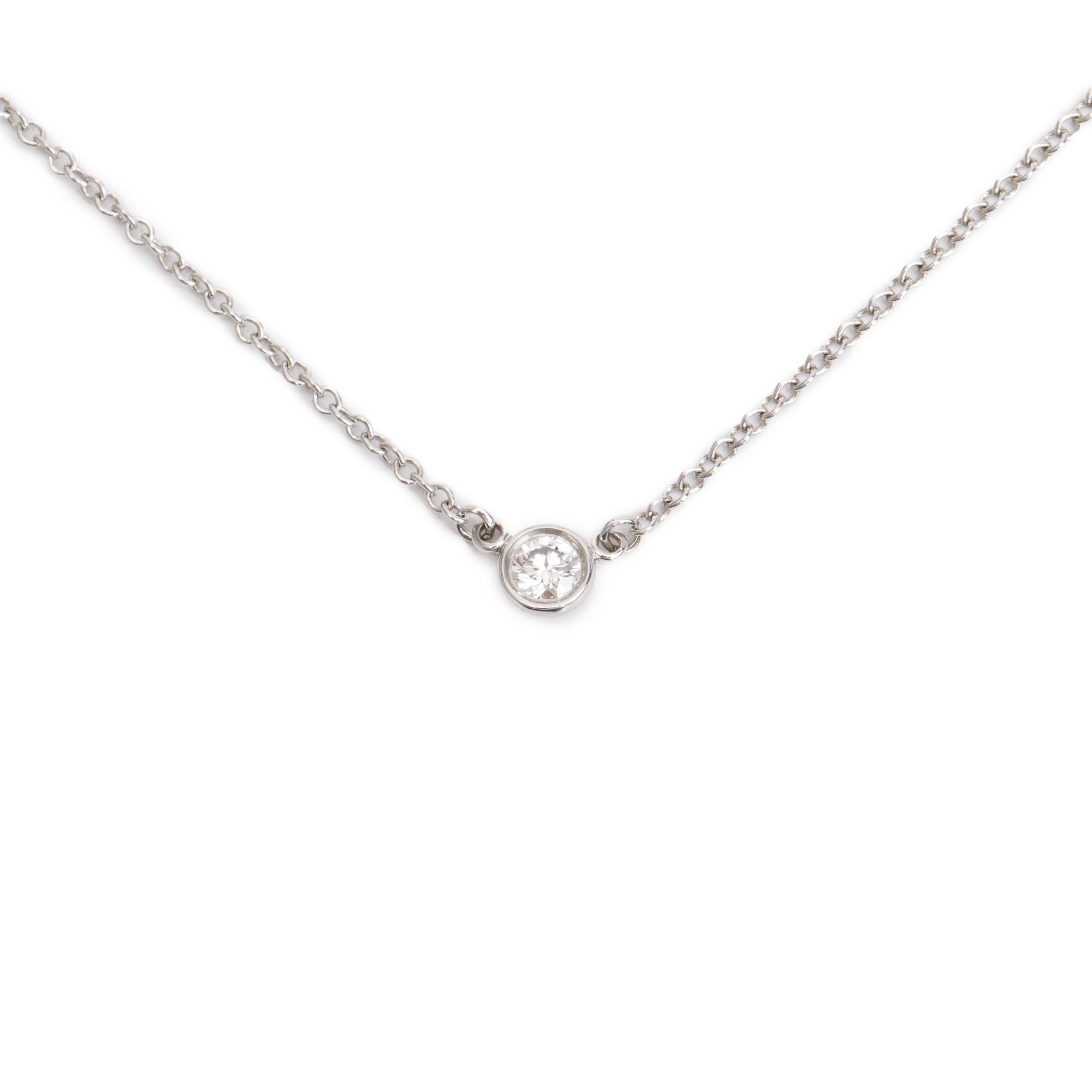 Tiffany & Co. Elsa Peretti Platinum 0.12 ct. Diamond by the Yard Necklace w/ Box