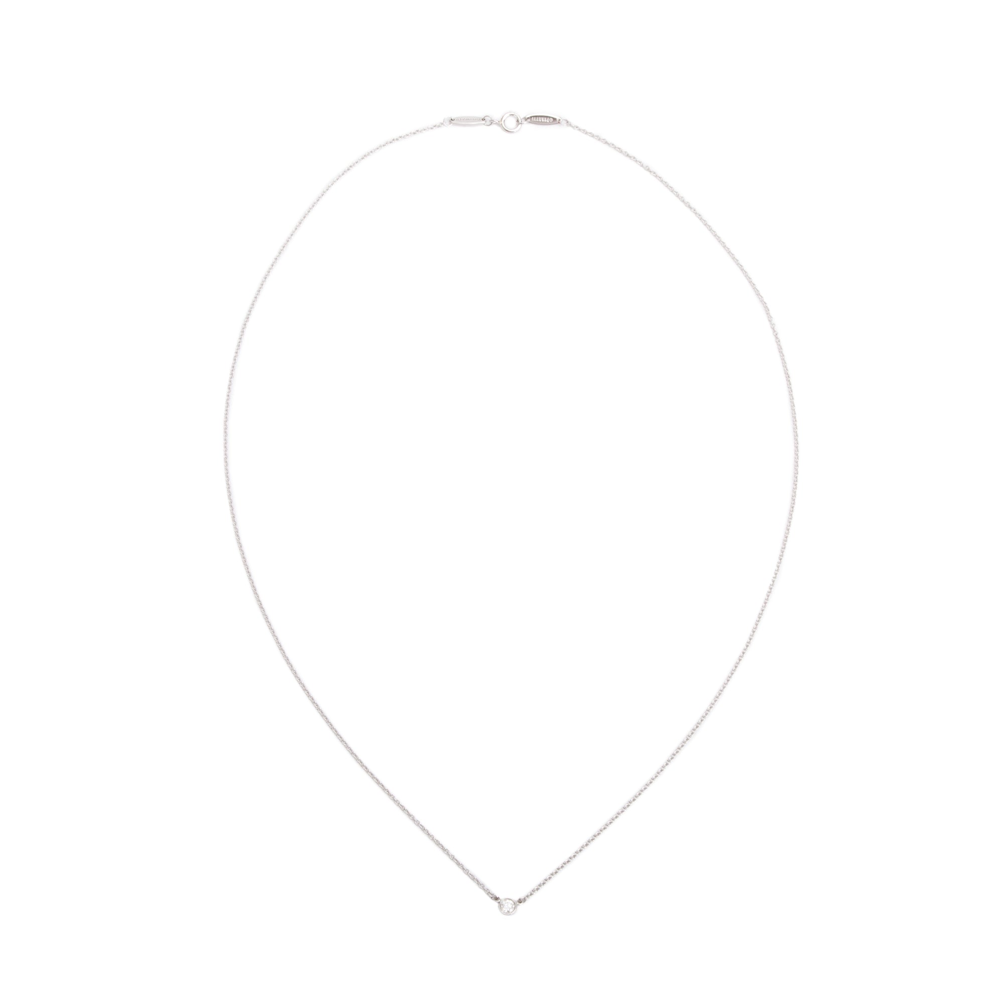 Tiffany & Co. Elsa Peretti Platinum 0.12 ct. Diamond by the Yard Necklace w/ Box