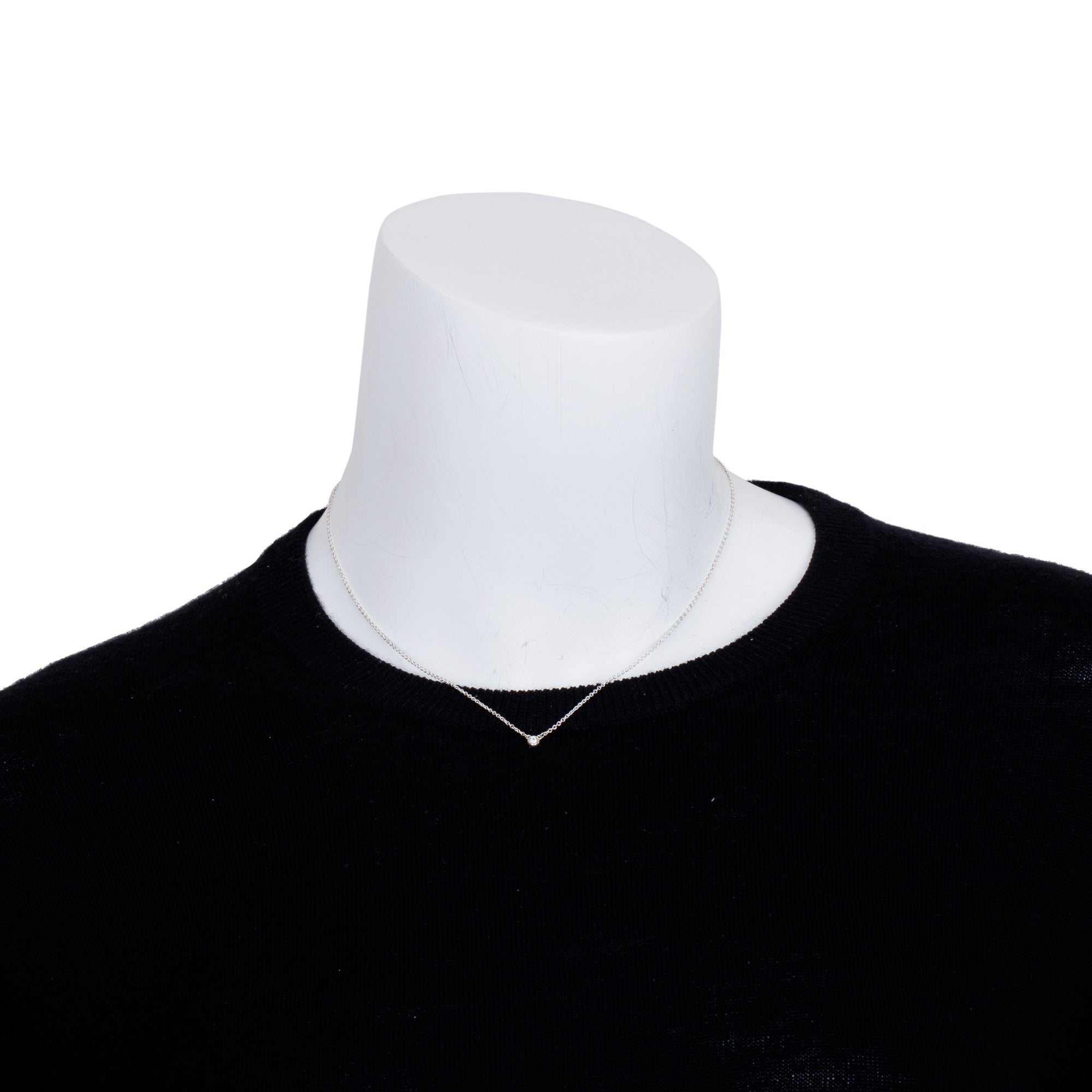 Tiffany & Co. Elsa Peretti Sterling Silver 0.03 ct. Diamonds by the Yard Pendant Necklace
