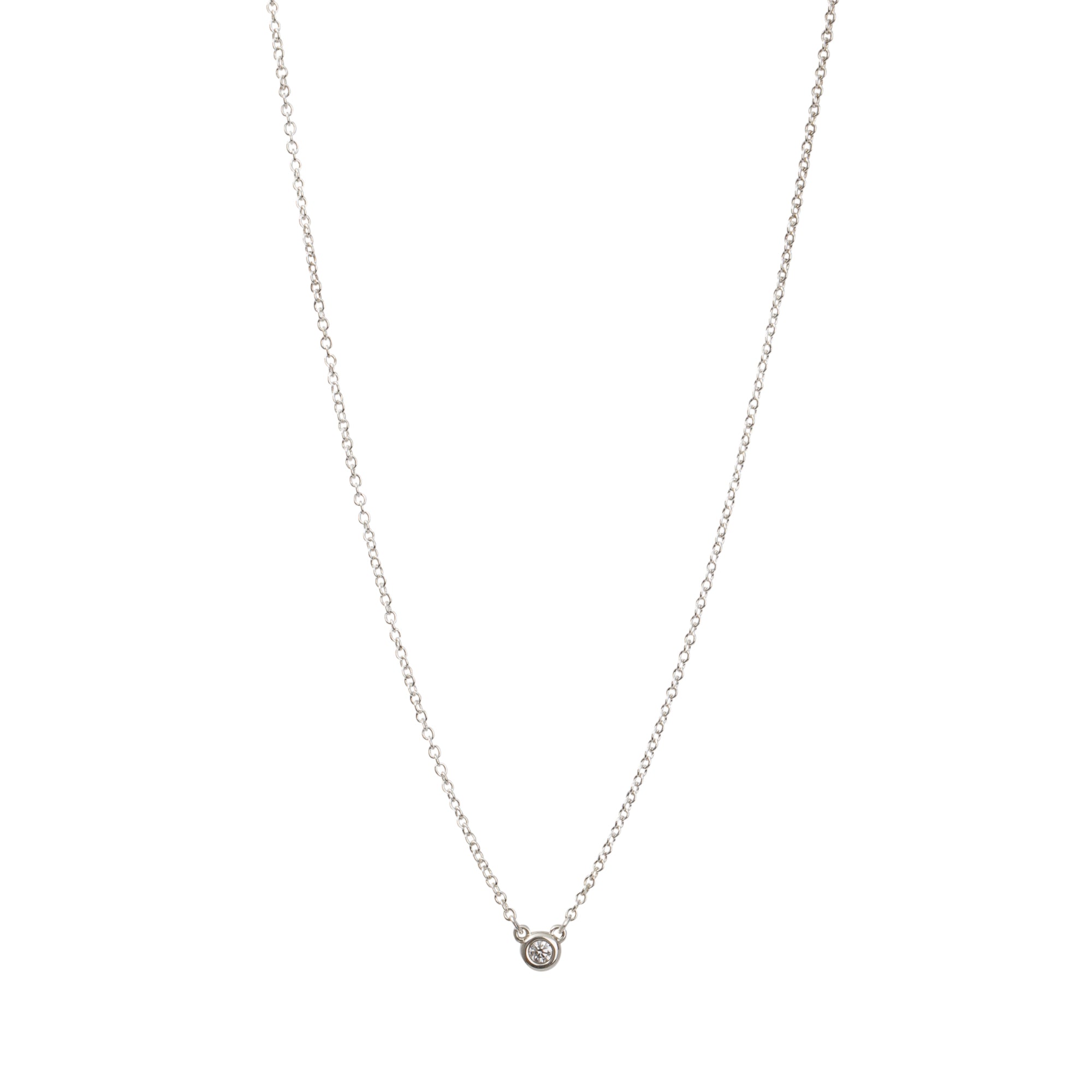 Tiffany & Co. Elsa Peretti Sterling Silver 0.03 ct. Diamonds by the Yard Pendant Necklace