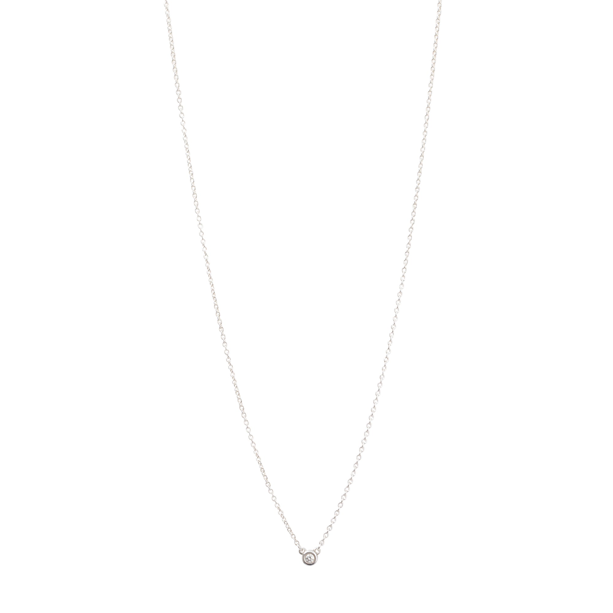 Tiffany & Co. Elsa Peretti Sterling Silver 0.03 ct. Diamonds by the Yard Pendant Necklace