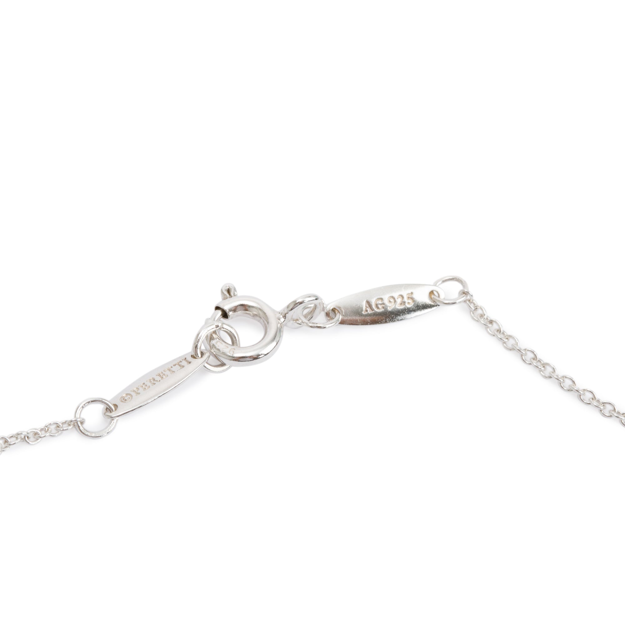 Tiffany & Co. Elsa Peretti Sterling Silver 0.05 ct. Diamonds by the Yard Pendant Necklace w/ Box