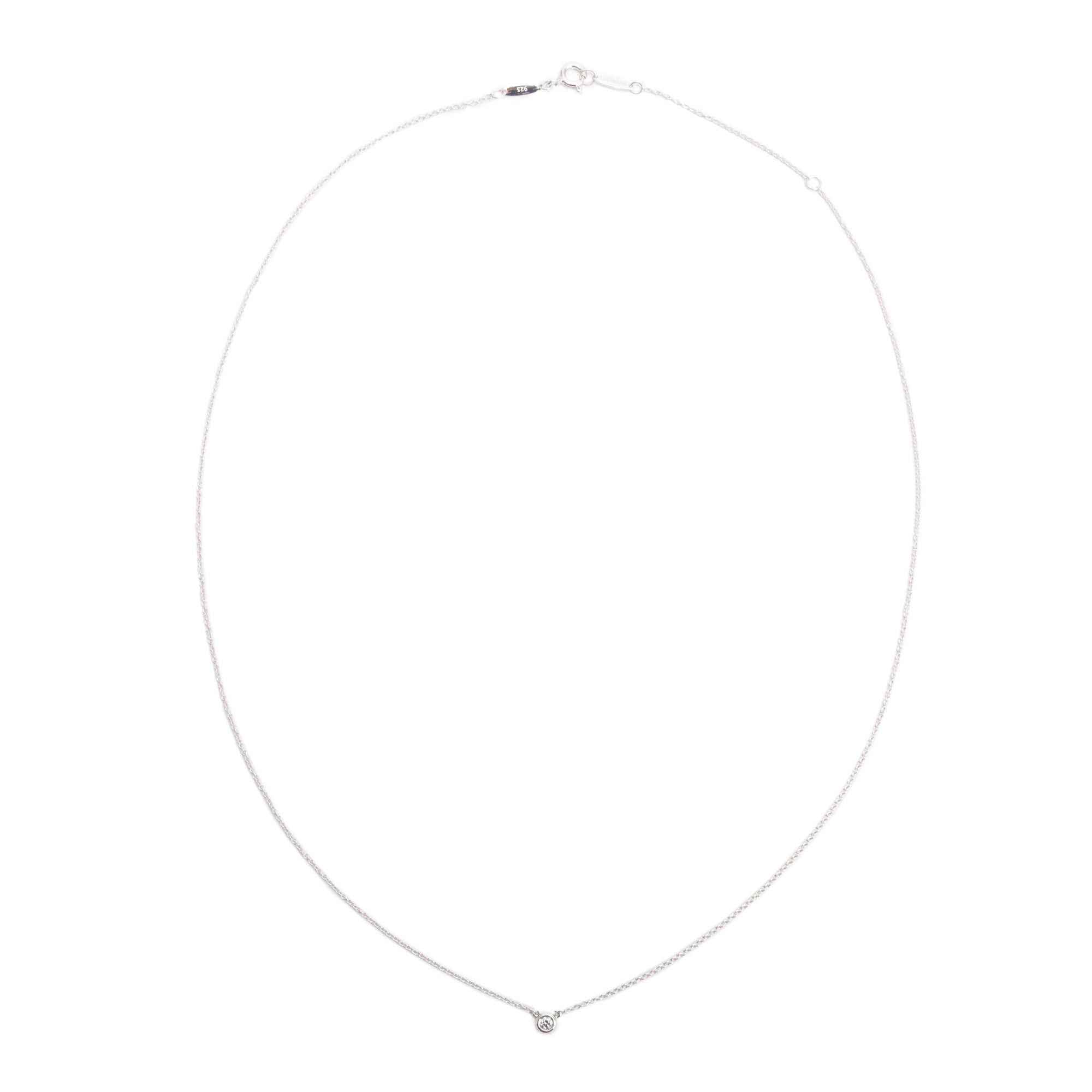Tiffany & Co. Elsa Peretti Sterling Silver 0.07 ct. Diamonds by the Yard Pendant Necklace