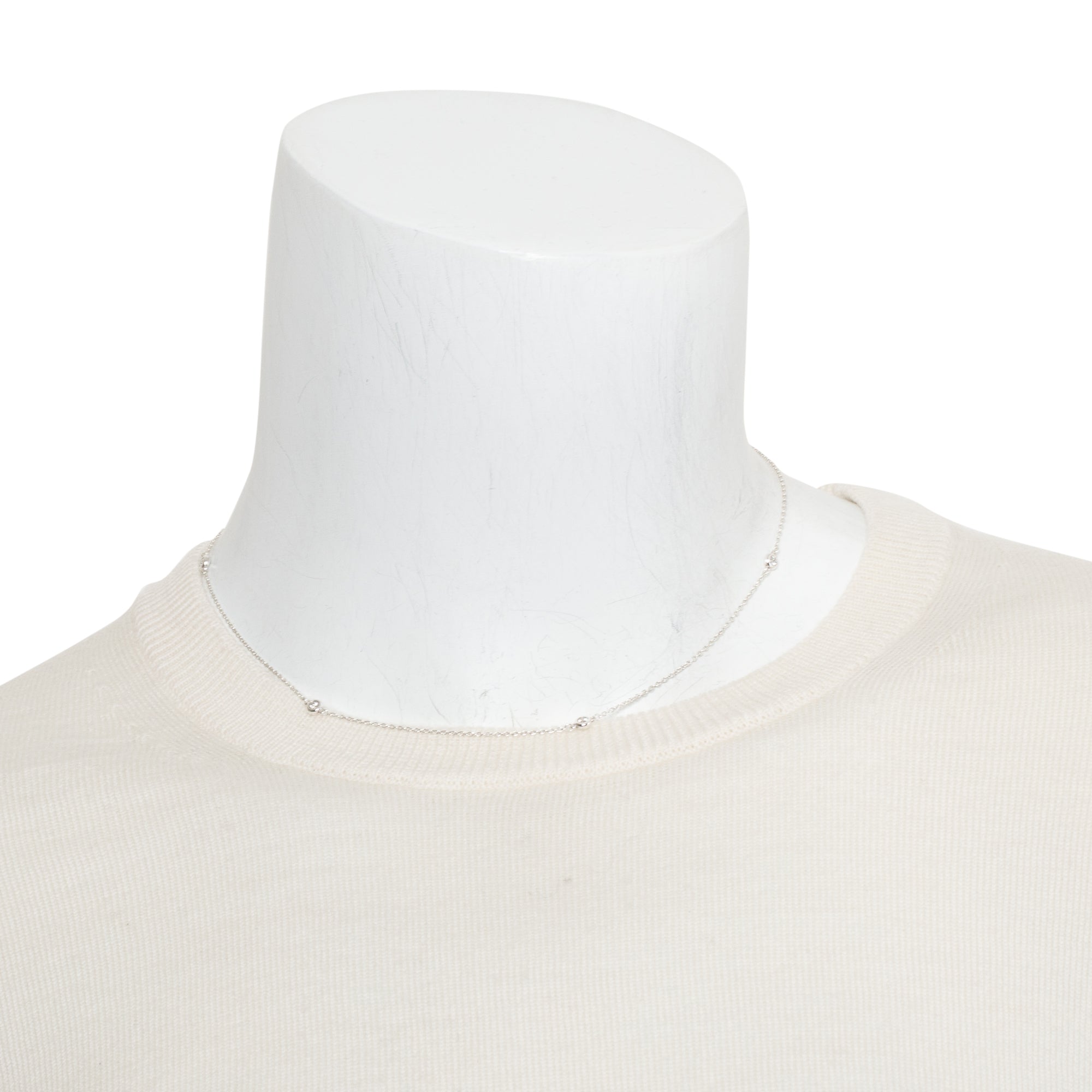 Tiffany & Co. Elsa Peretti Sterling Silver 0.15 ct. Diamonds by the Yard Necklace w/ Box