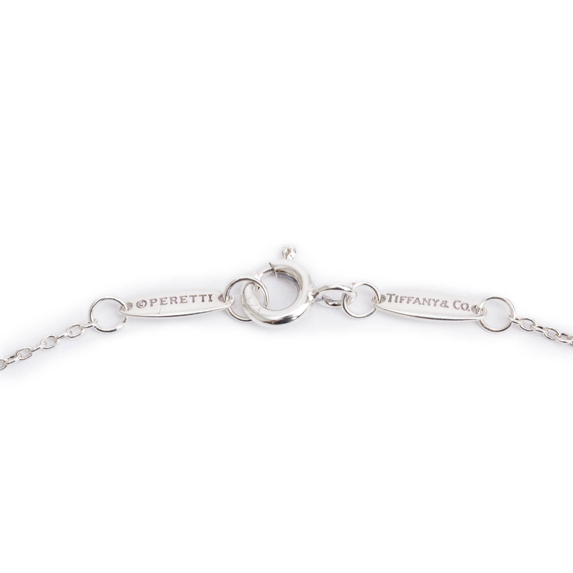 Tiffany & Co. Elsa Peretti Sterling Silver 0.15 ct. Diamonds by the Yard Necklace w/ Box