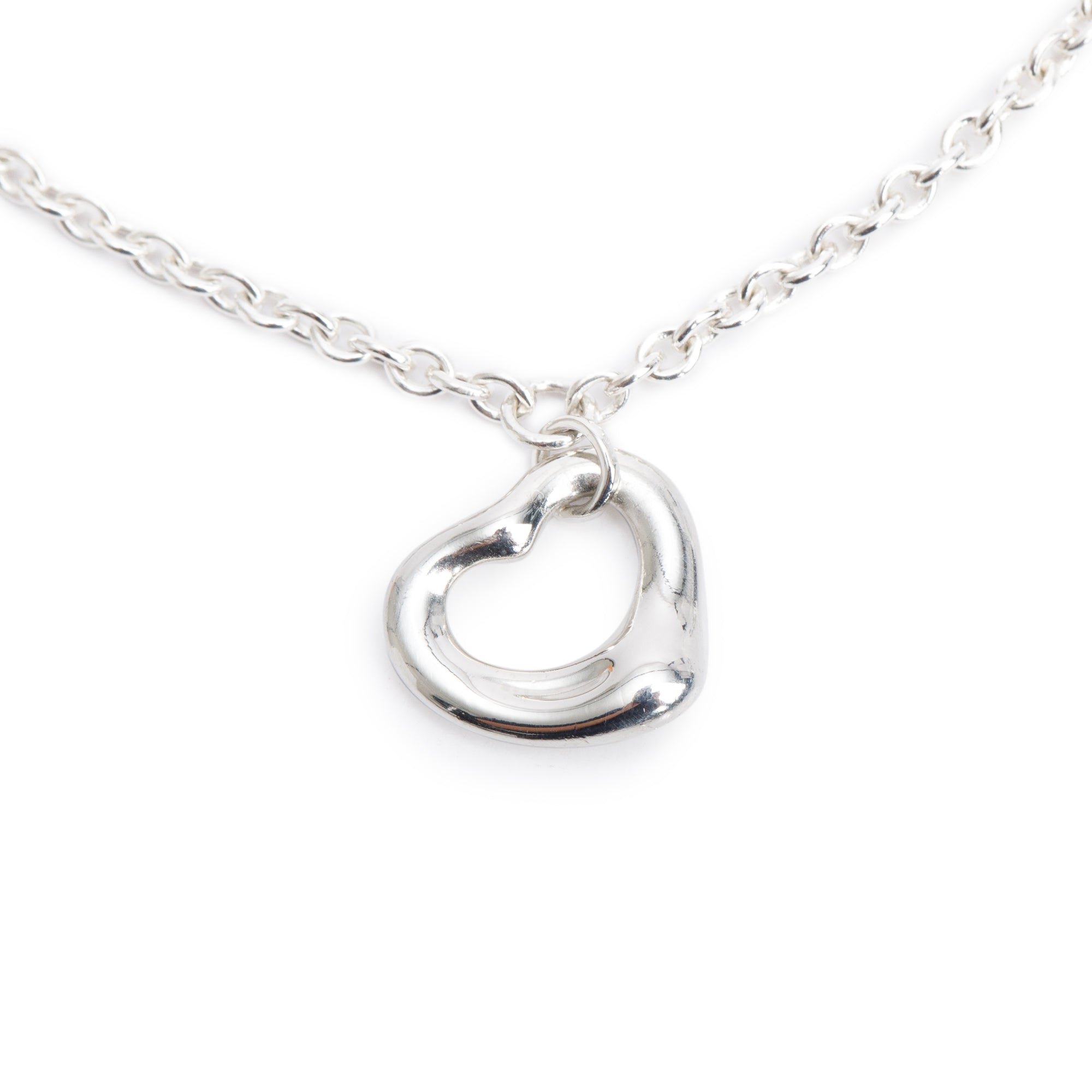 Tiffany & Co. Elsa Peretti Sterling Silver 11 MM Open Heart Bracelet