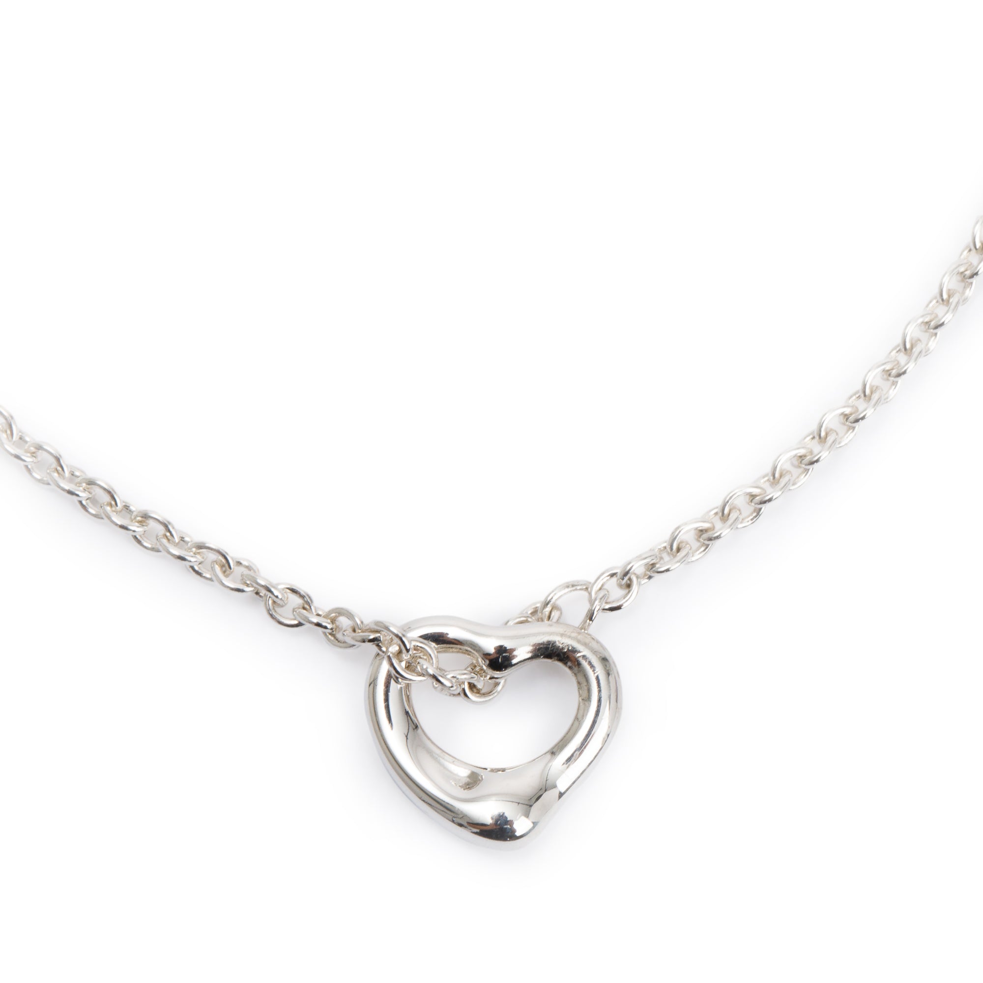 Tiffany & Co. Elsa Peretti Sterling Silver 11 MM Open Heart Bracelet