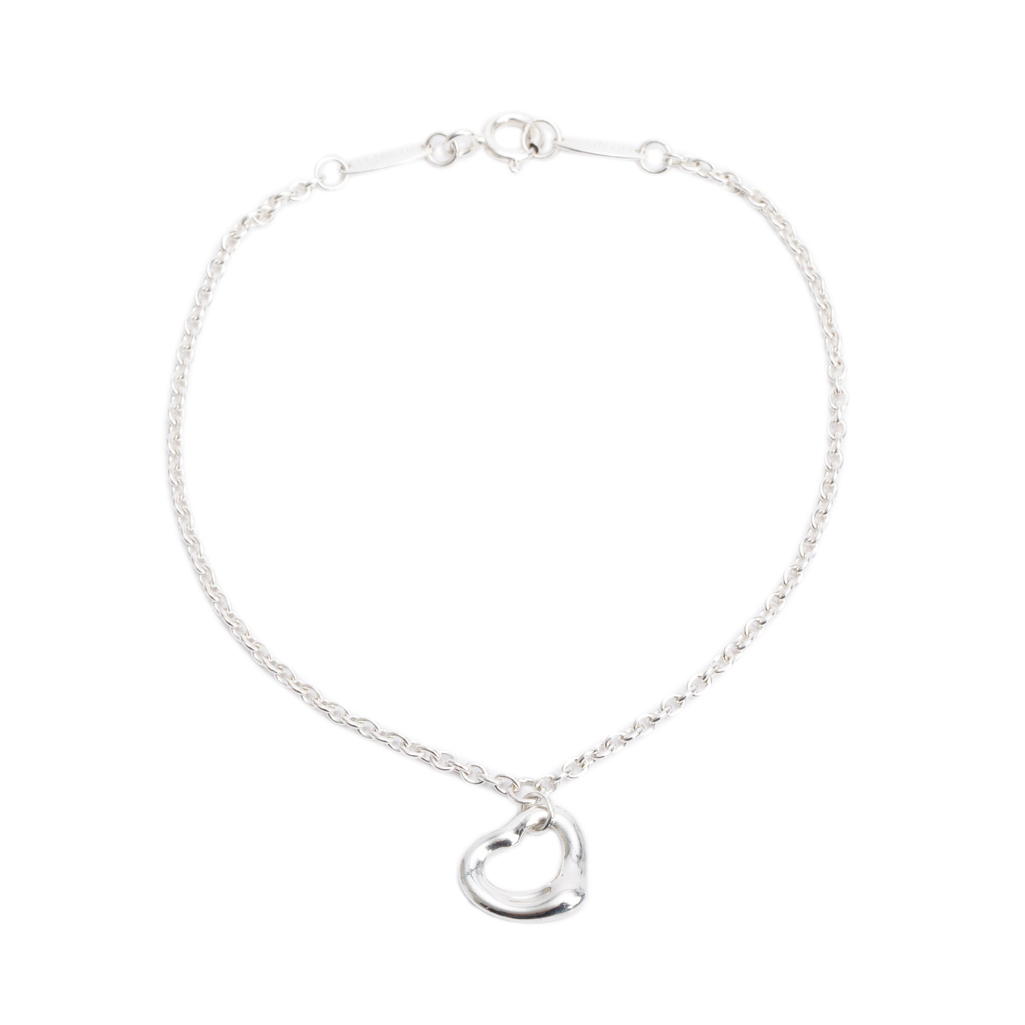 Tiffany & Co. Elsa Peretti Sterling Silver 11 MM Open Heart Bracelet