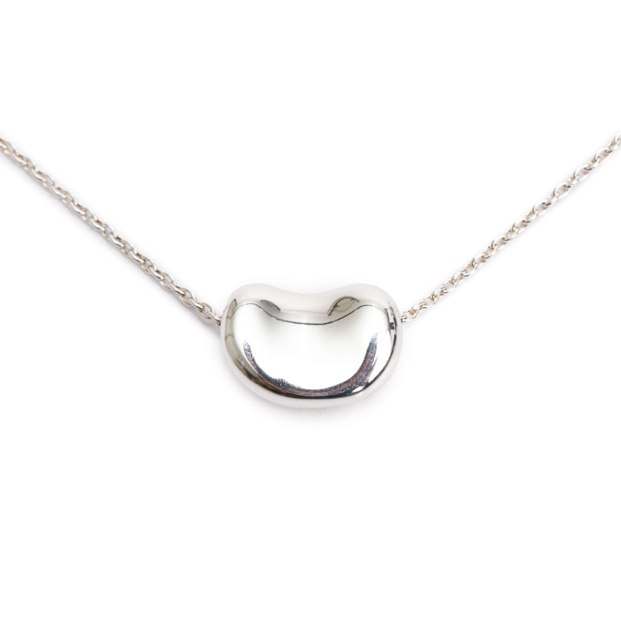 Tiffany & Co. Elsa Peretti Sterling Silver 12 MM Bean Pendant Necklace