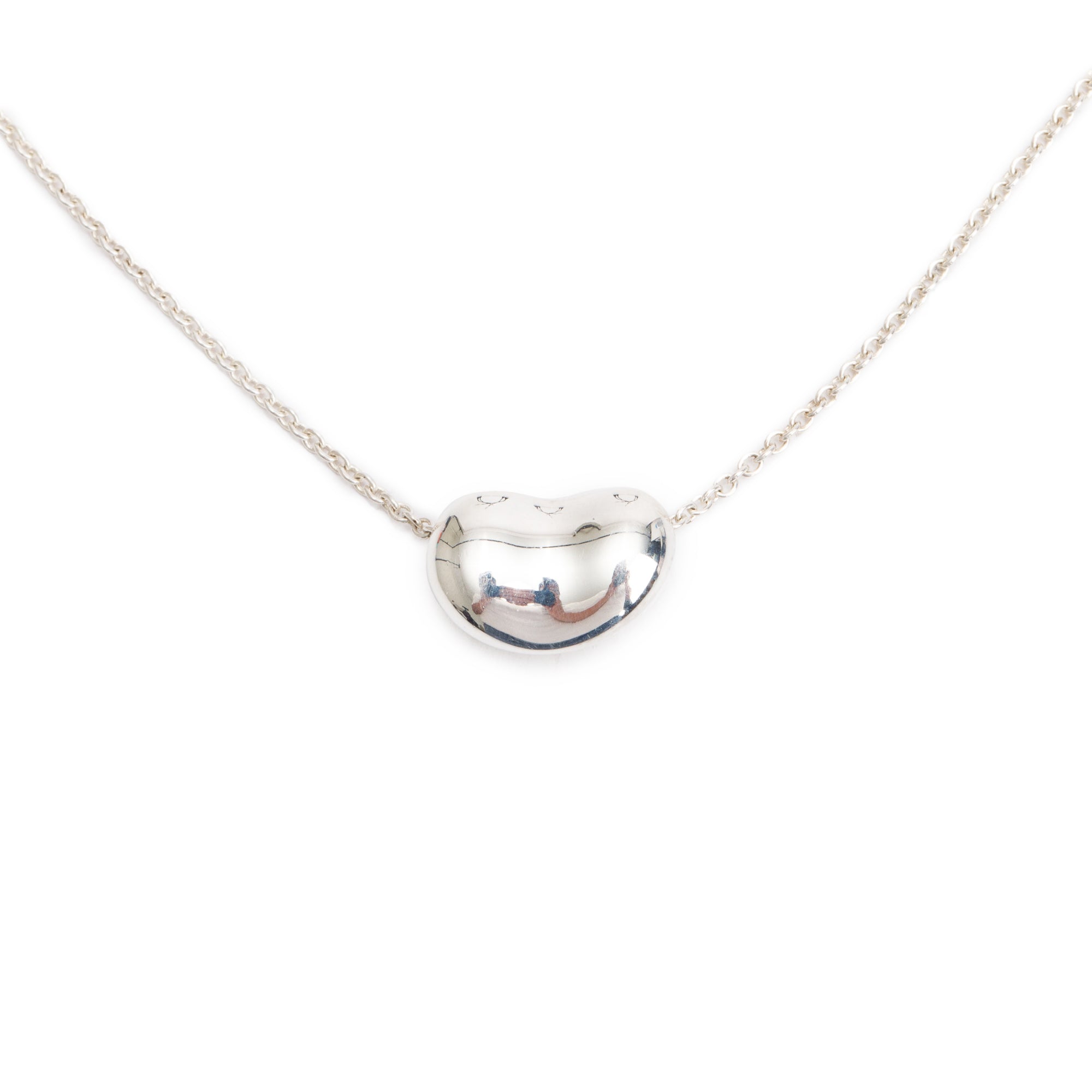 Tiffany & Co. Elsa Peretti Sterling Silver 12 MM Bean Pendant Necklace