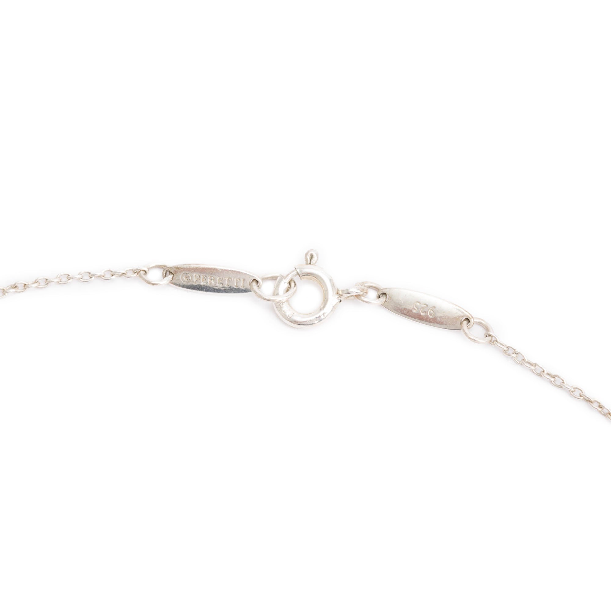 Tiffany & Co. Elsa Peretti Sterling Silver 16 MM Open Heart Pendant Necklace