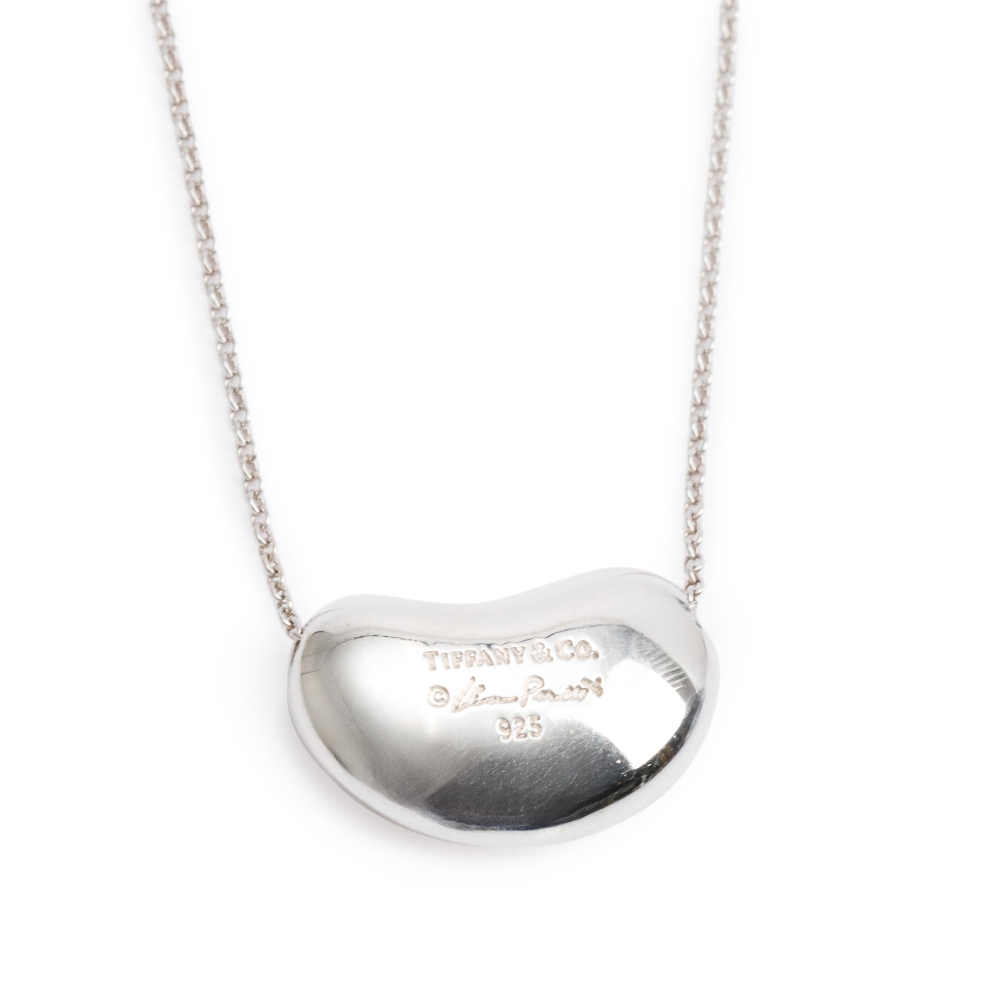 Tiffany & Co. Elsa Peretti Sterling Silver 19 MM Bean Pendant Necklace