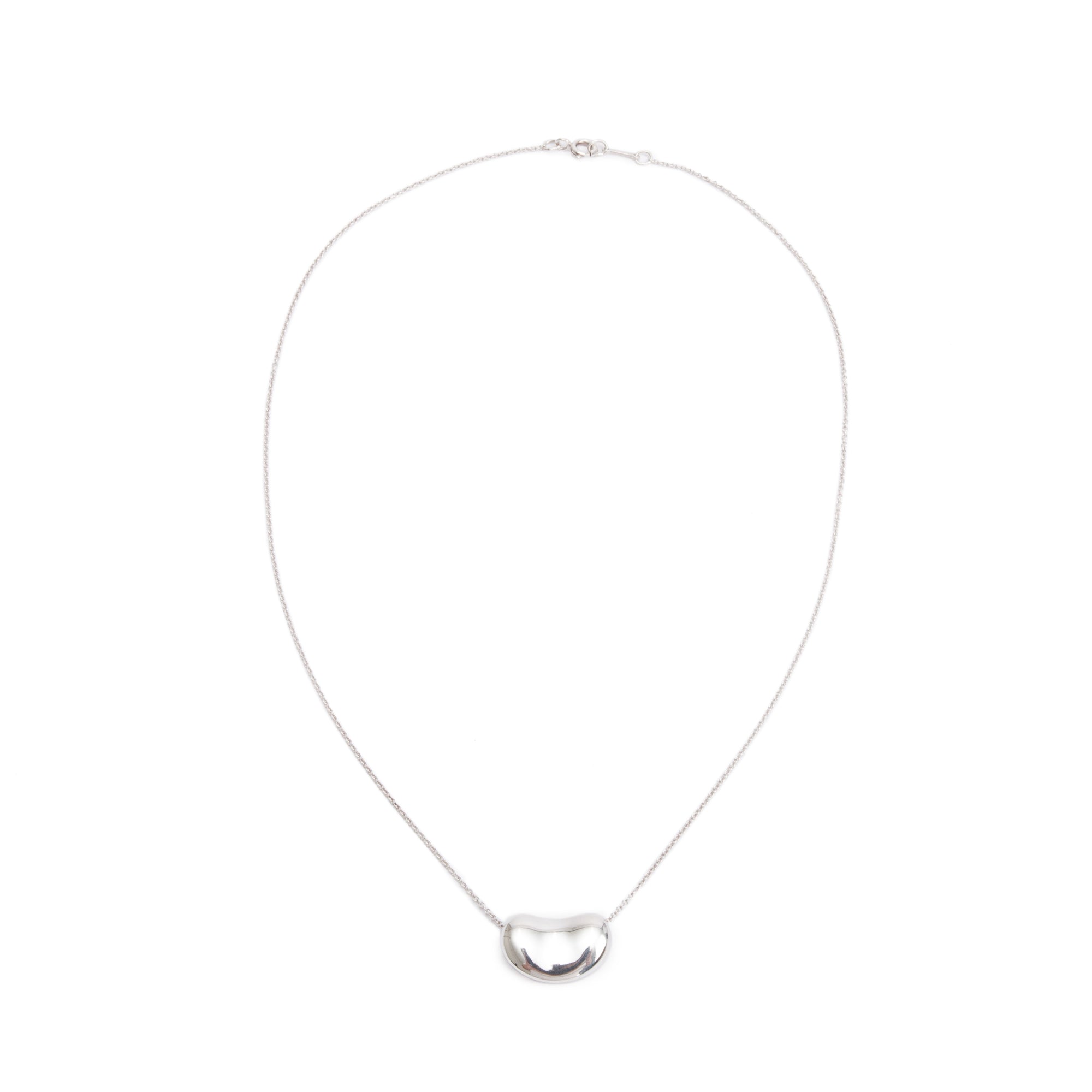 Tiffany & Co. Elsa Peretti Sterling Silver 19 MM Bean Pendant Necklace