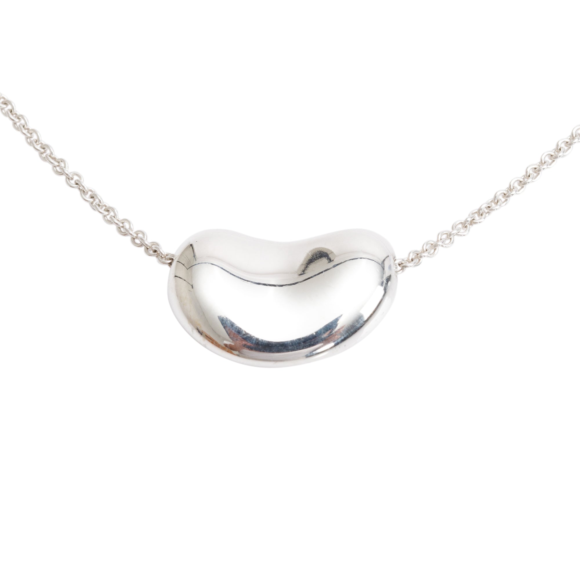 Tiffany & Co. Elsa Peretti Sterling Silver 20 MM Bean Pendant Necklace