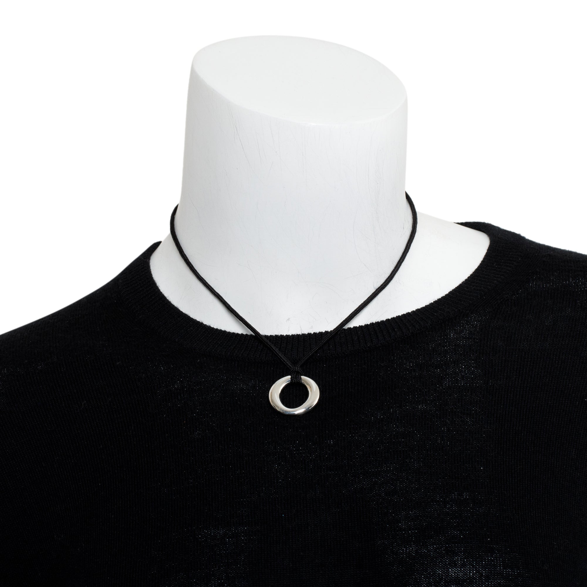 Tiffany & Co. Elsa Peretti Sterling Silver 24MM Sevillana Pendant Necklace