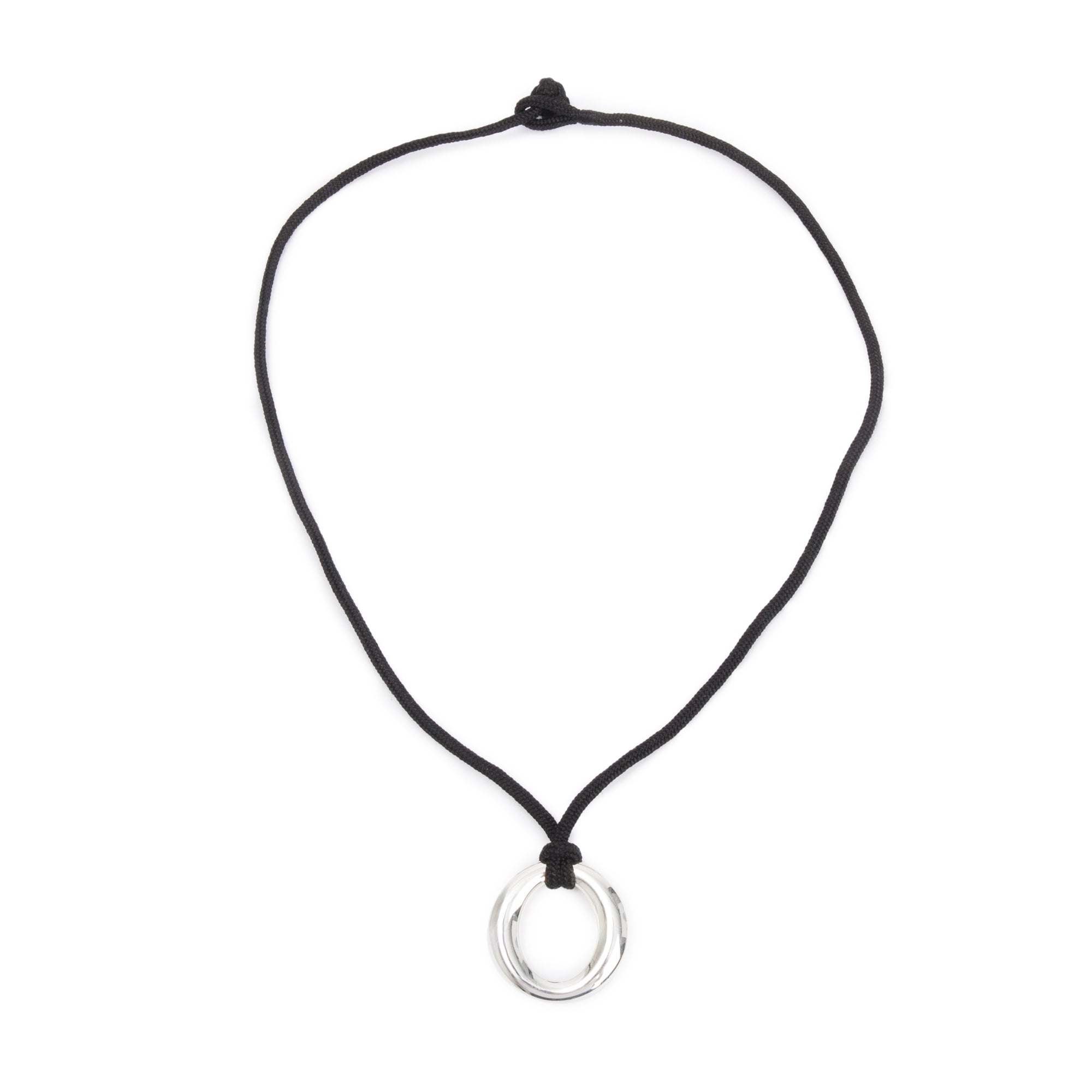 Tiffany & Co. Elsa Peretti Sterling Silver 24MM Sevillana Pendant Necklace