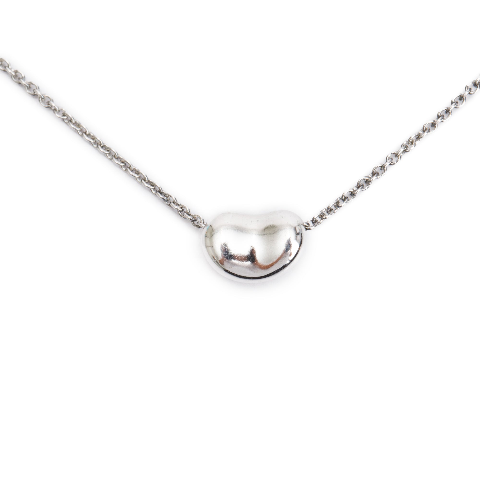 Tiffany & Co. Elsa Peretti Sterling Silver 9 MM Mini Bean Pendant Necklace