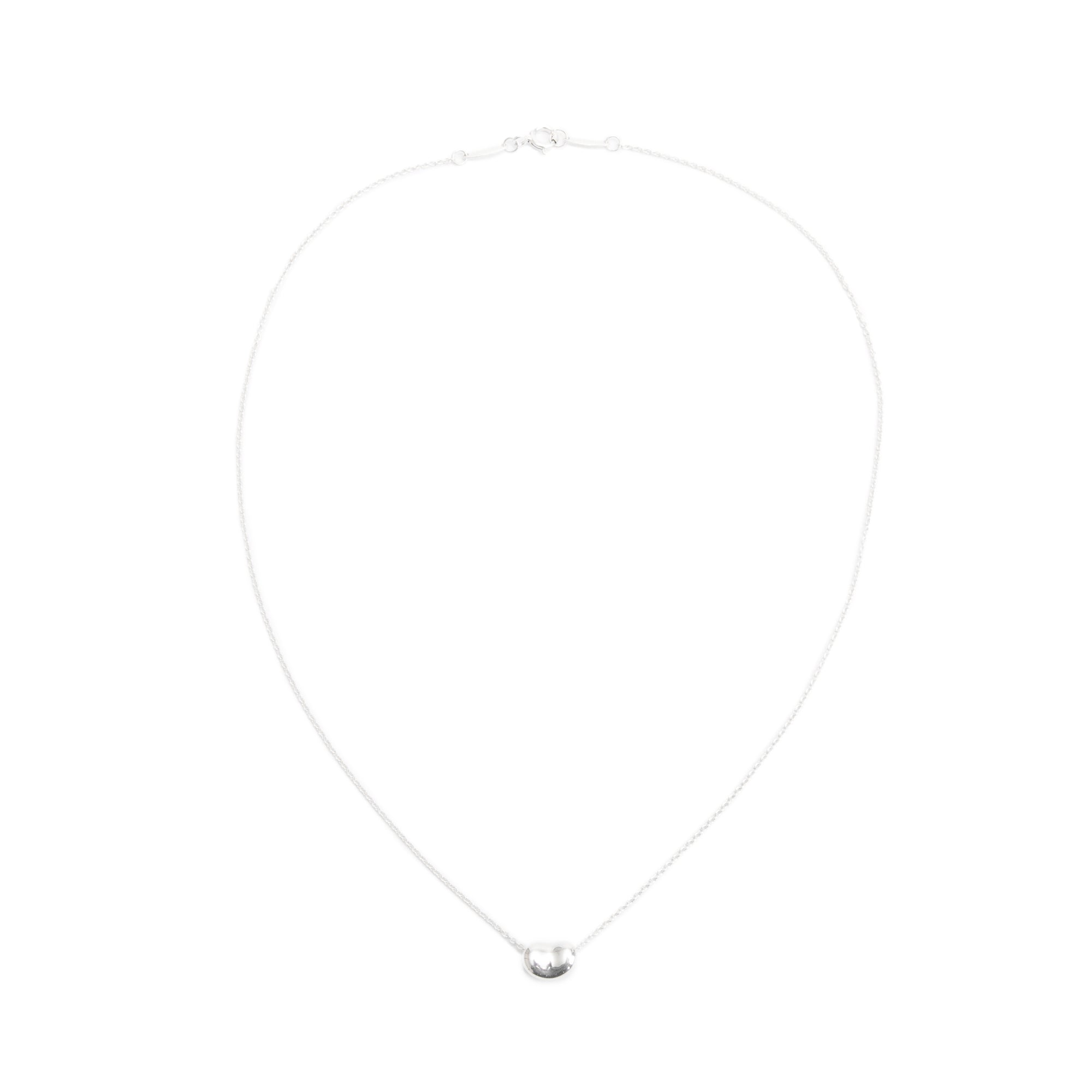 Tiffany & Co. Elsa Peretti Sterling Silver 9 MM Mini Bean Pendant Necklace