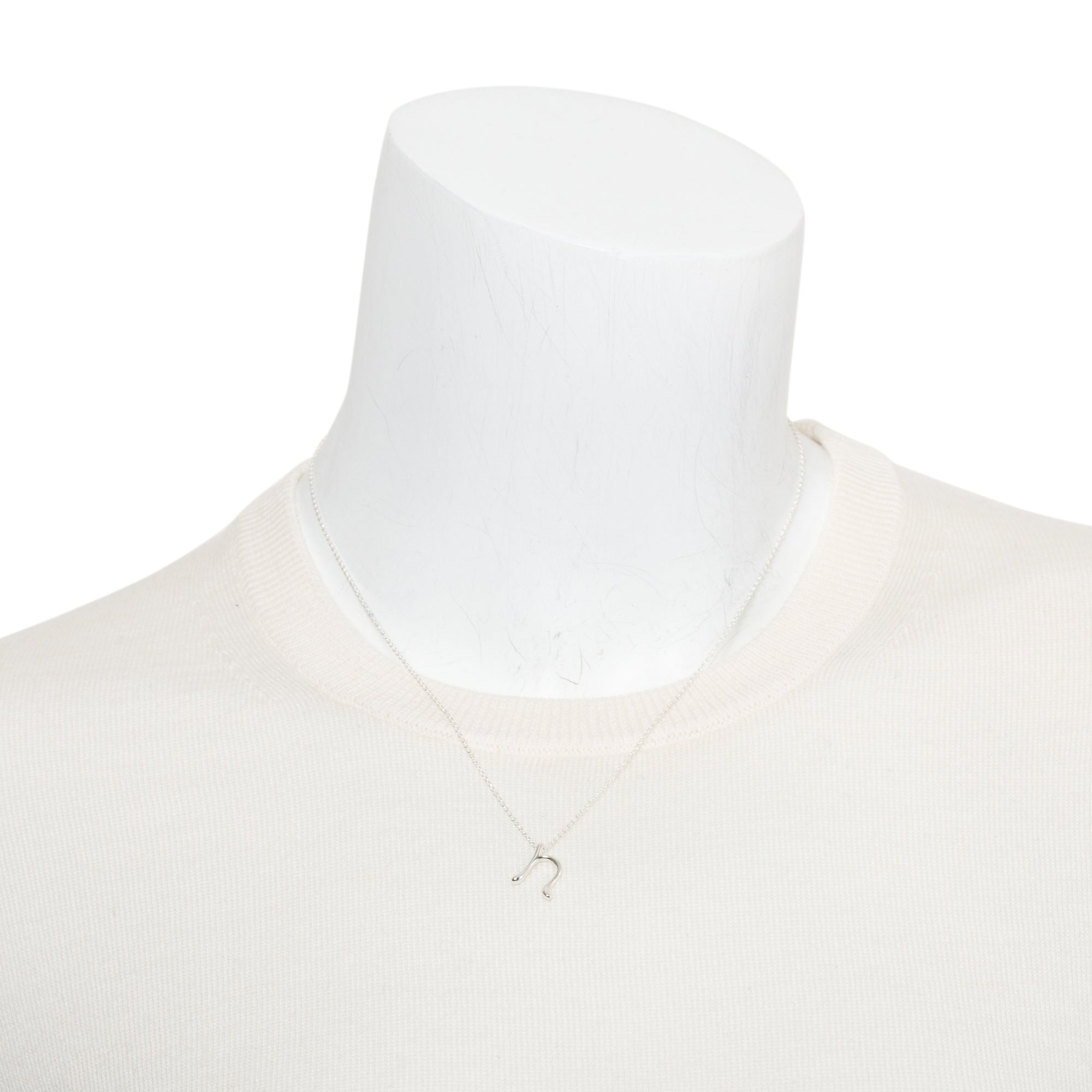 Tiffany & Co. Elsa Peretti Sterling Silver Alphabet Letter "N" Pendant Necklace