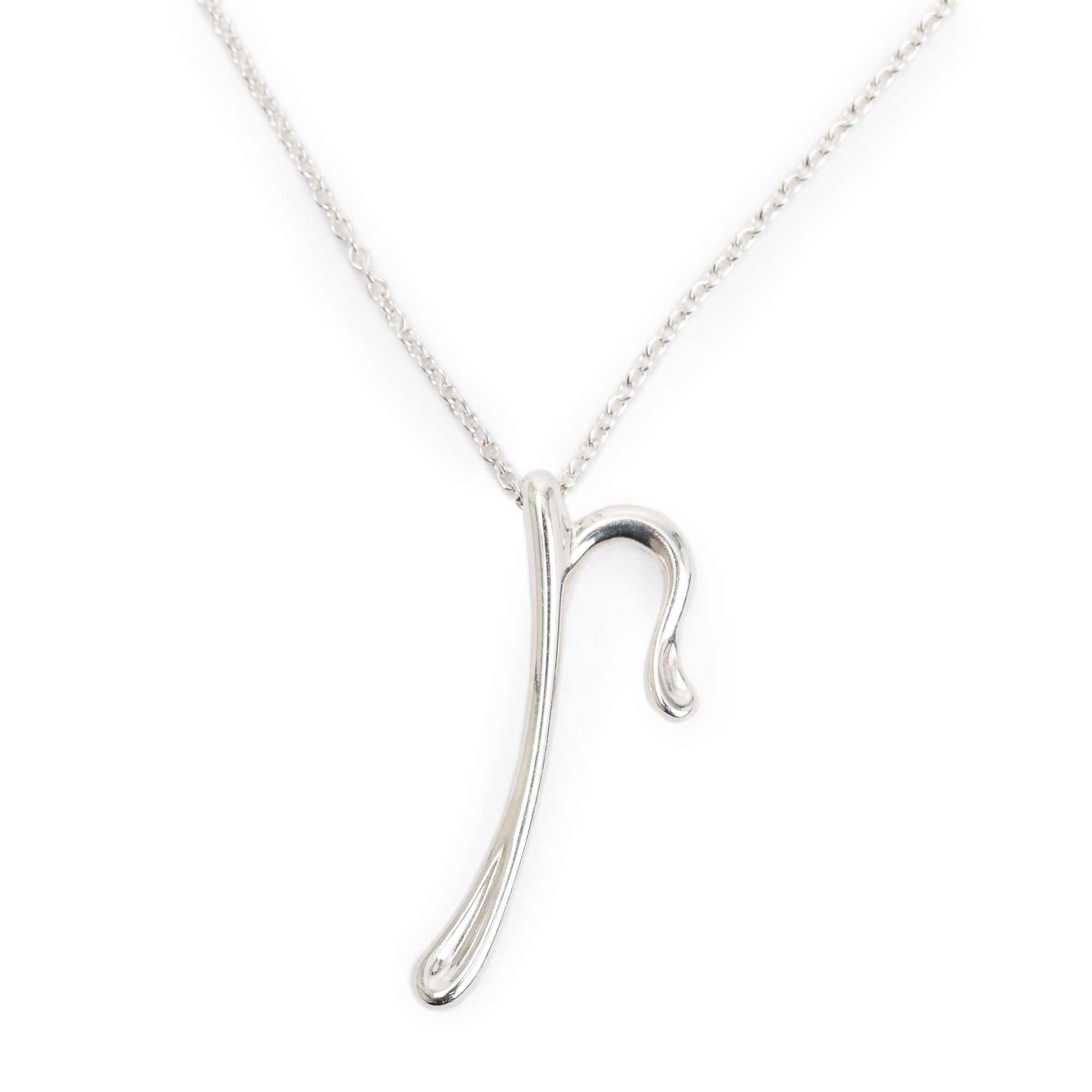 Tiffany & Co. Elsa Peretti Sterling Silver Alphabet Letter "P" Pendant Necklace