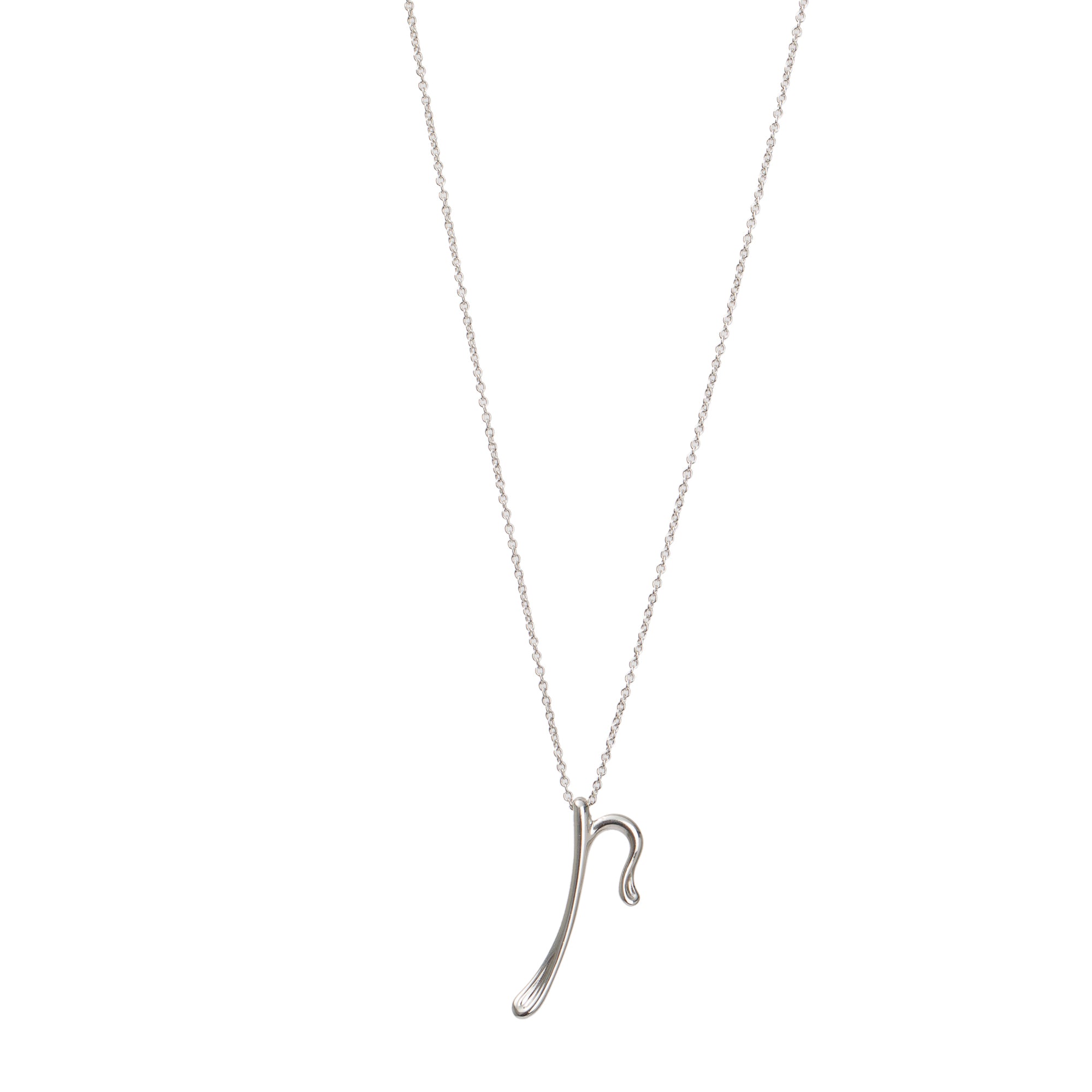 Tiffany & Co. Elsa Peretti Sterling Silver Alphabet Letter "P" Pendant Necklace