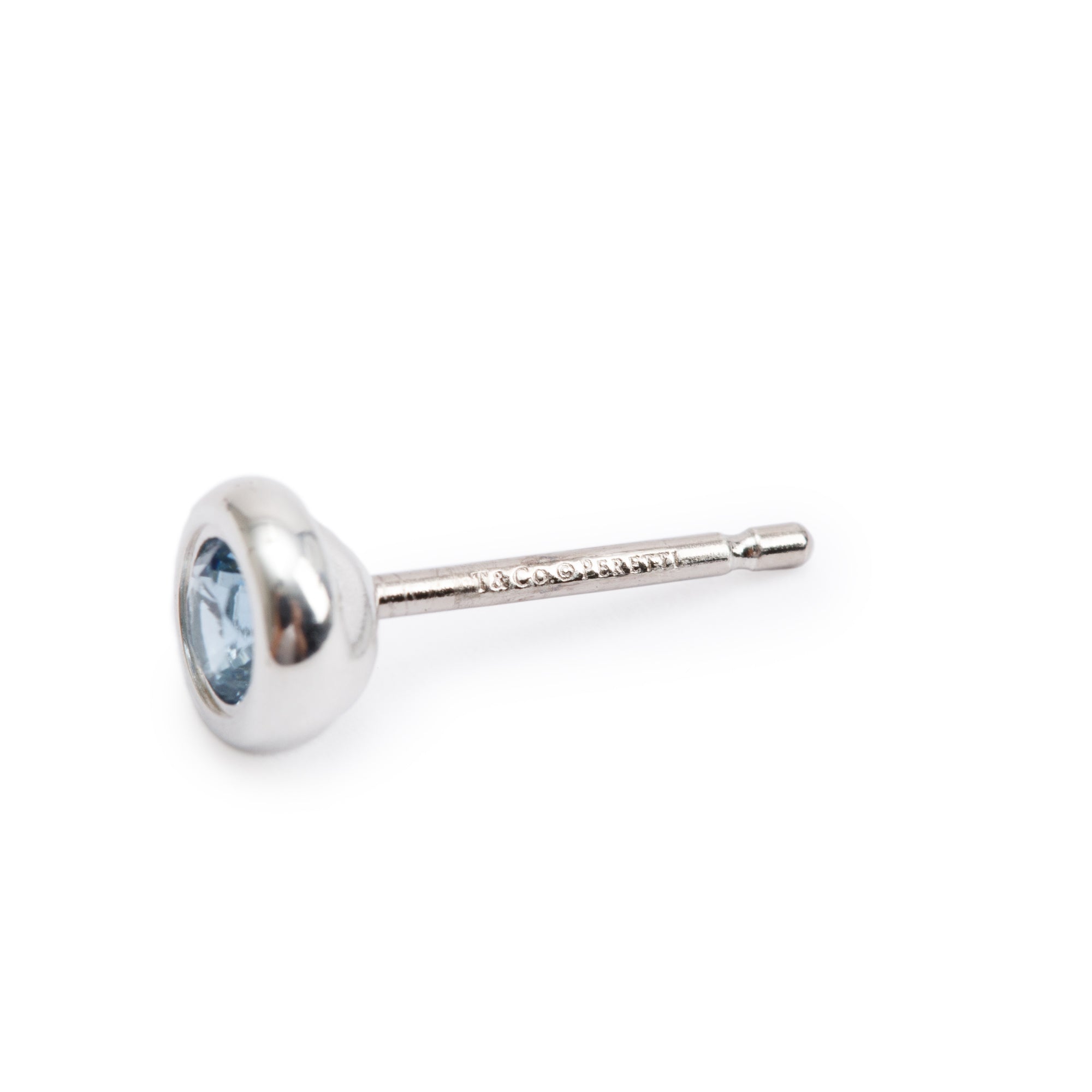 Tiffany & Co. Elsa Peretti Sterling Silver Color By The Yard Aquamarine Stud Earrings