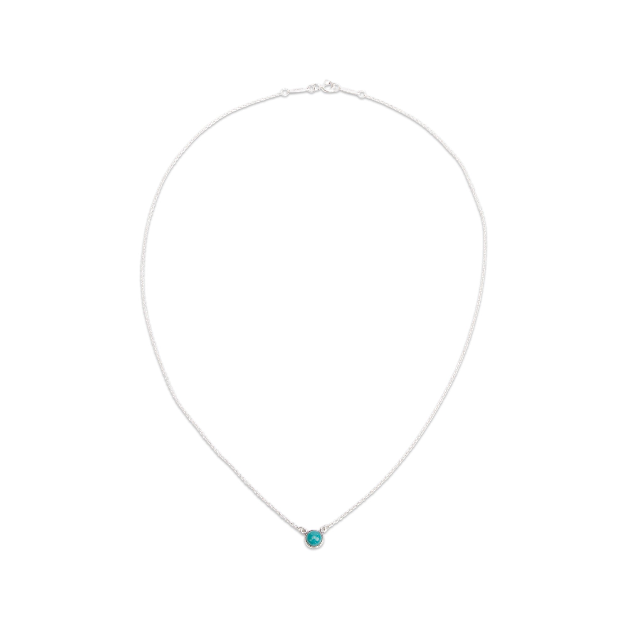 Tiffany & Co. Elsa Peretti Sterling Silver Color by the Yard Turquoise Pendant Necklace