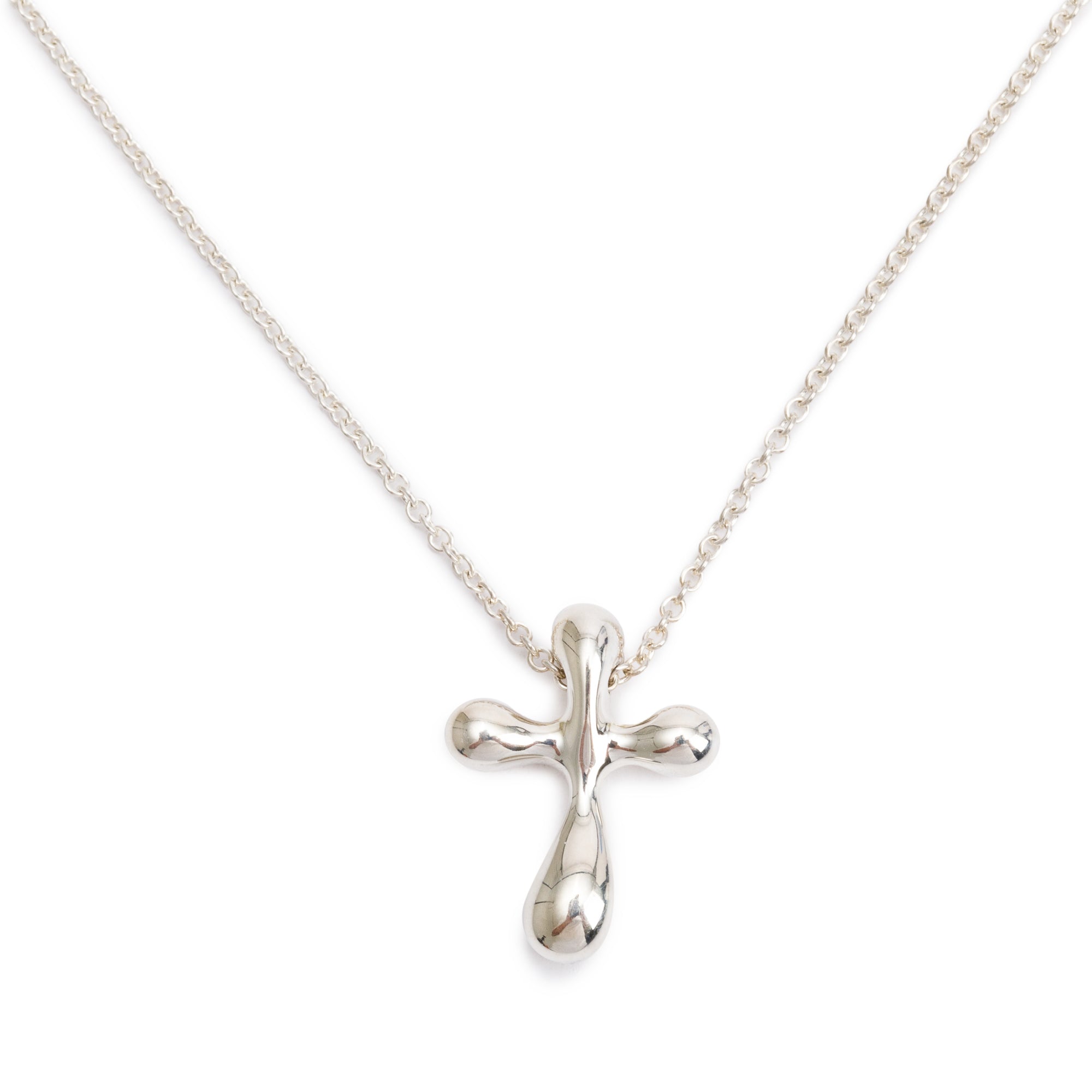 Tiffany & Co. Elsa Peretti Sterling Silver Cross Pendant Necklace