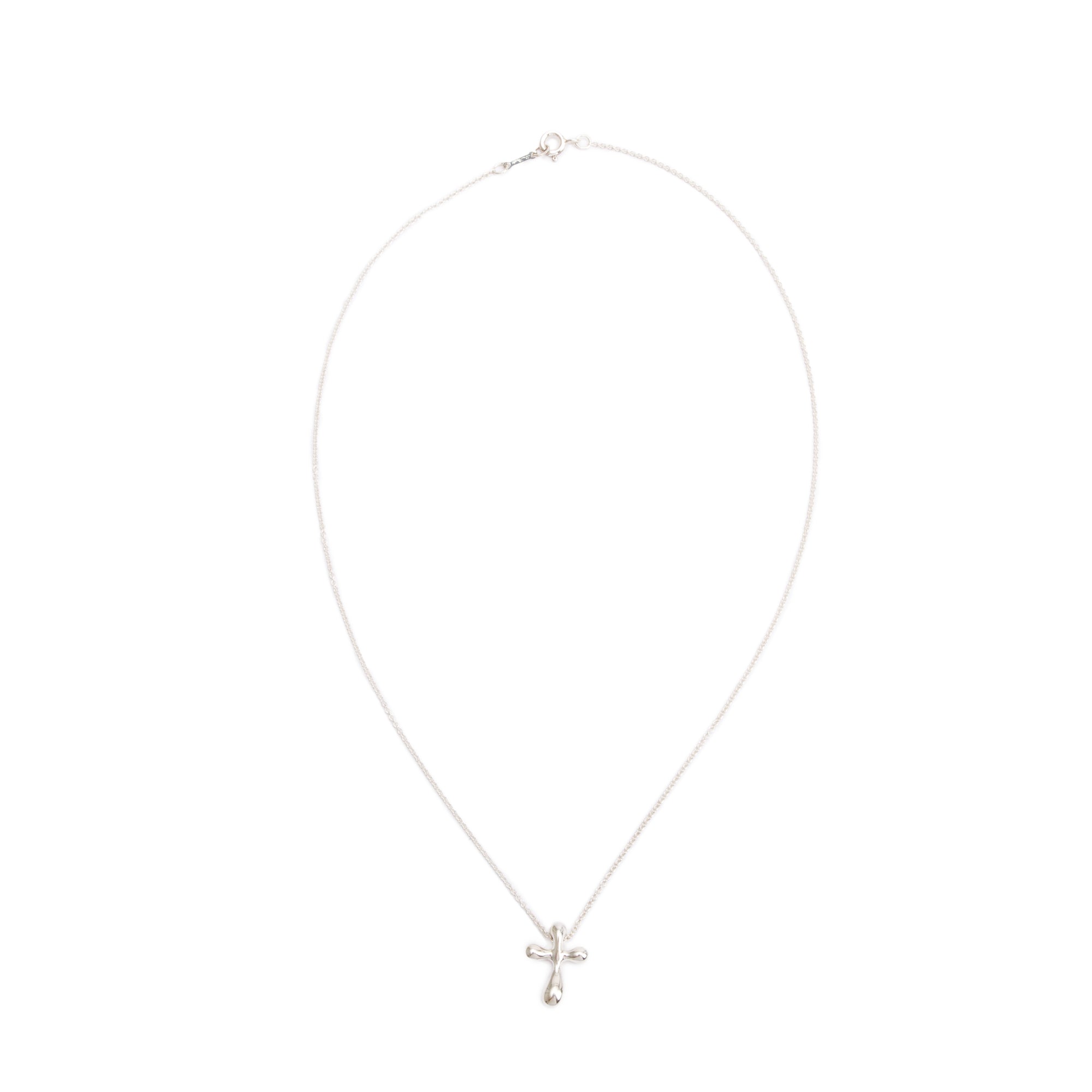 Tiffany & Co. Elsa Peretti Sterling Silver Cross Pendant Necklace