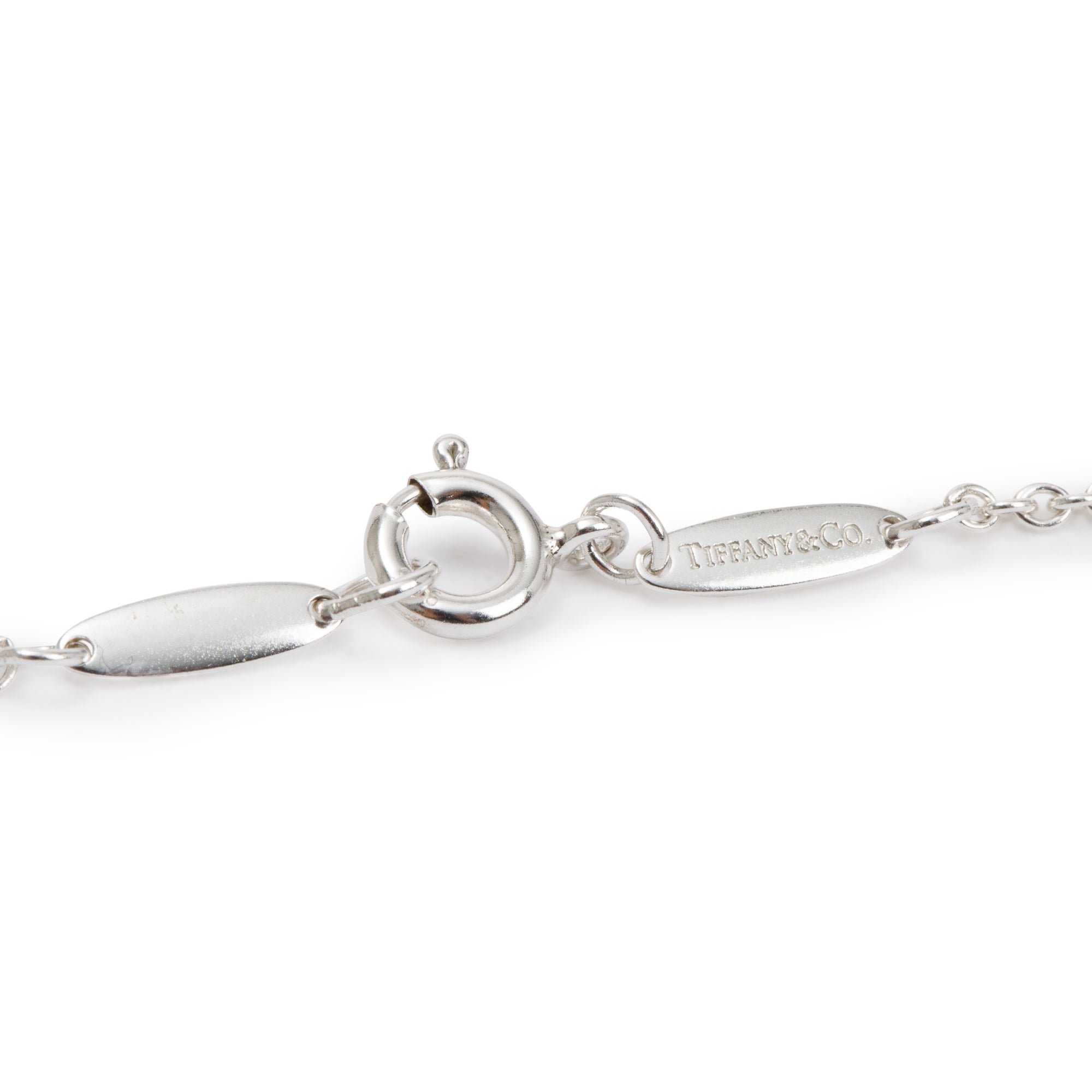 Tiffany & Co. Elsa Peretti Sterling Silver Diamond Mesh Pendant Necklace