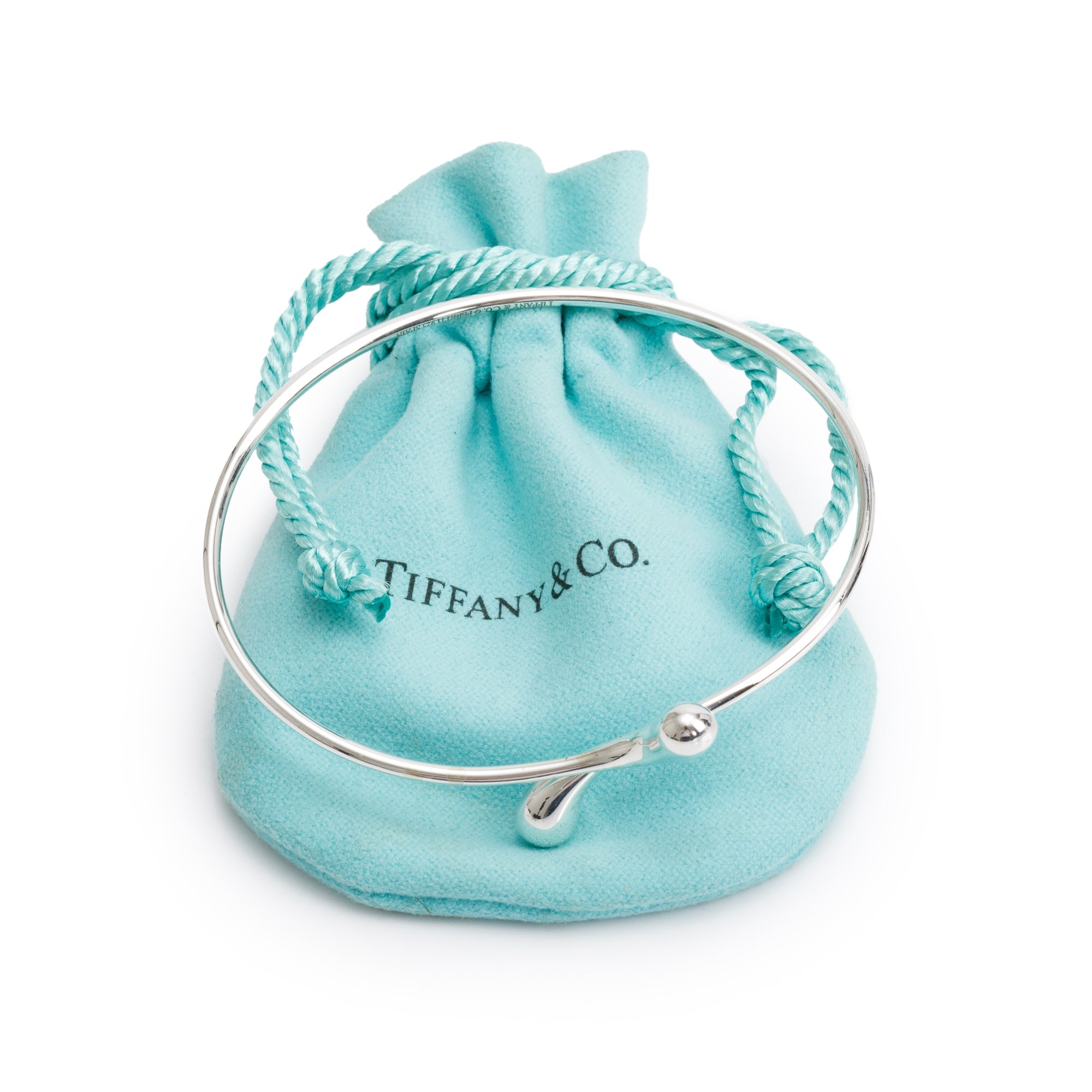 Tiffany & Co. Elsa Peretti Sterling Silver Elongated Teardrop Bangle