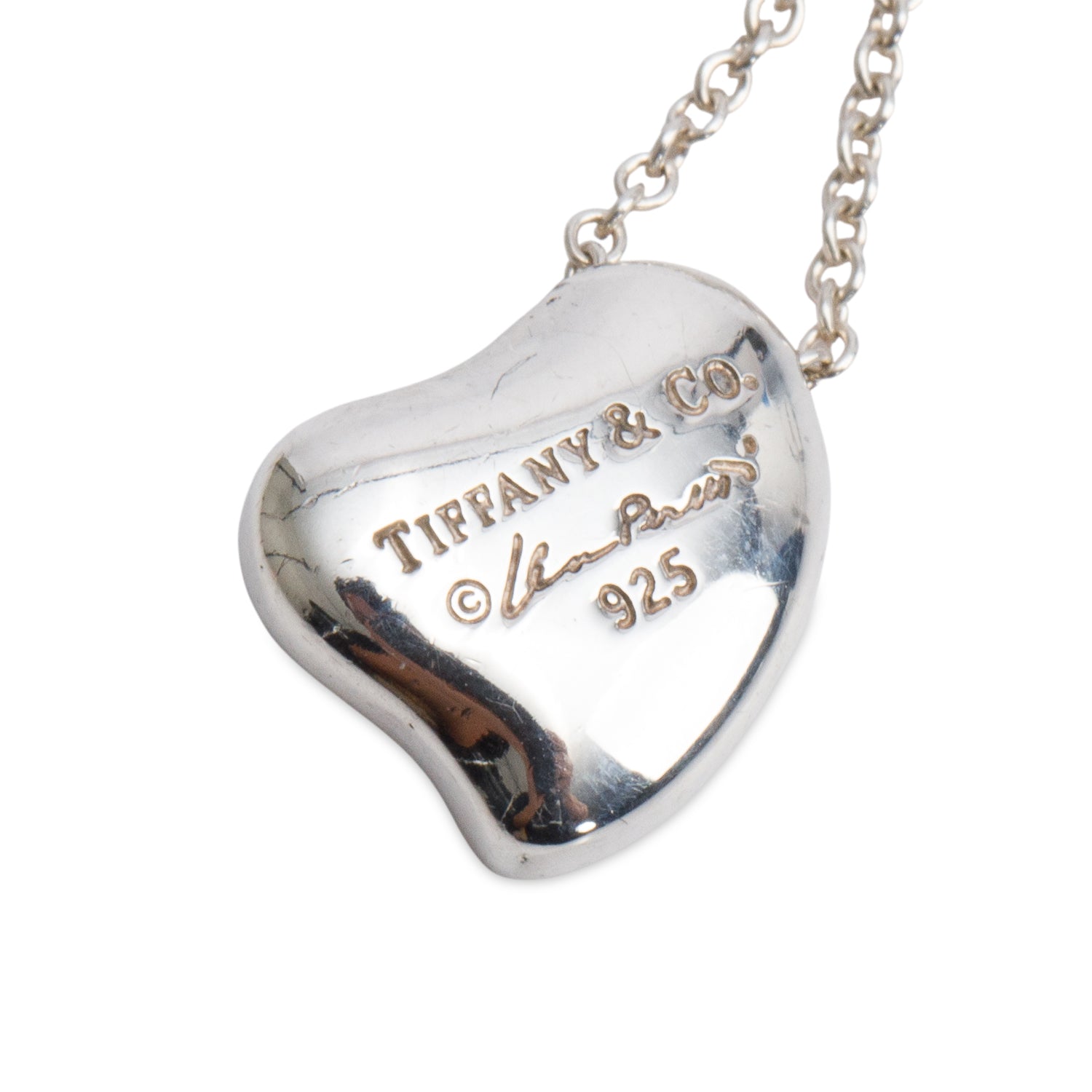 Tiffany & Co. Elsa Peretti Sterling Silver Full Heart Pendant Necklace