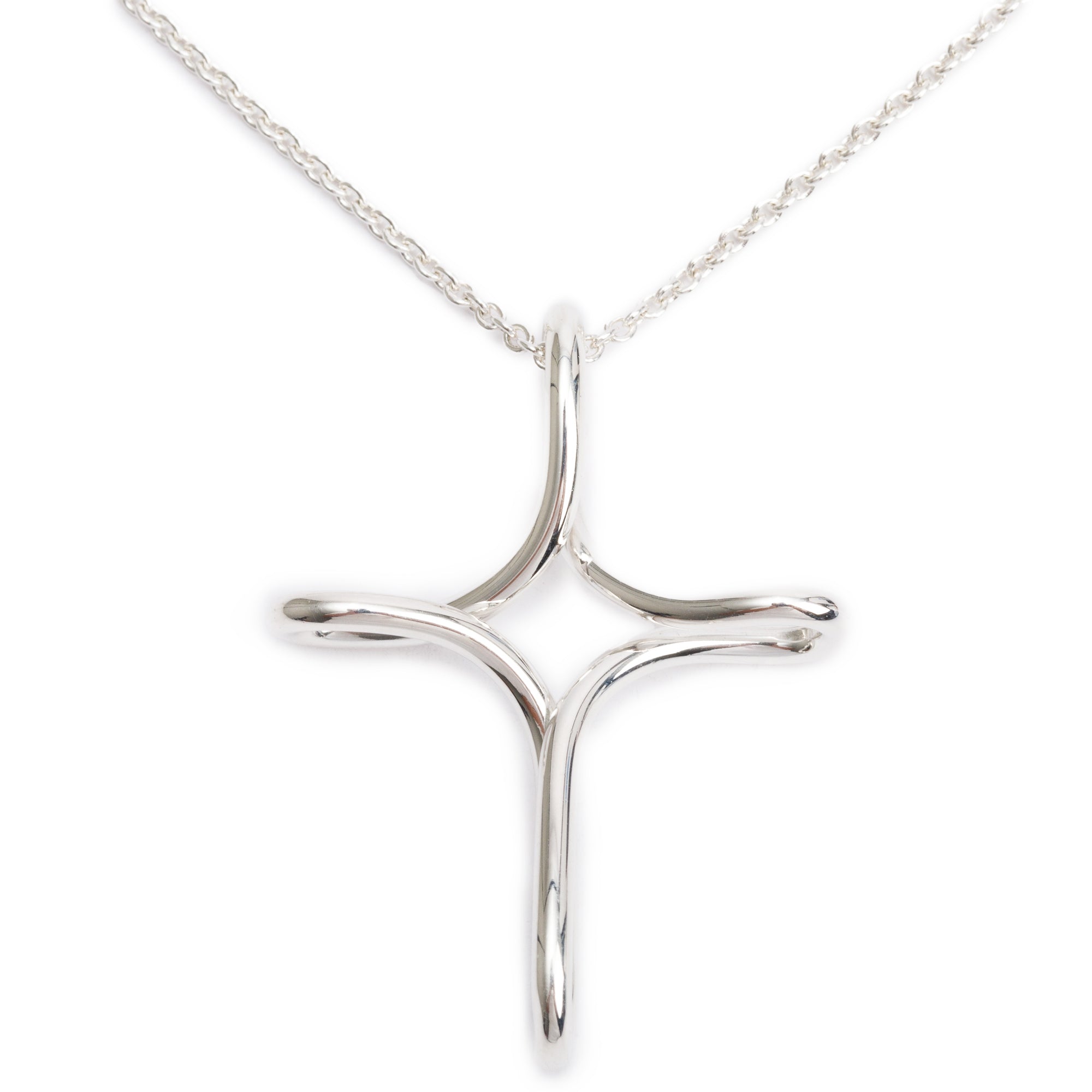 Tiffany & Co. Elsa Peretti Sterling Silver Large Infinity Cross Pendant Necklace