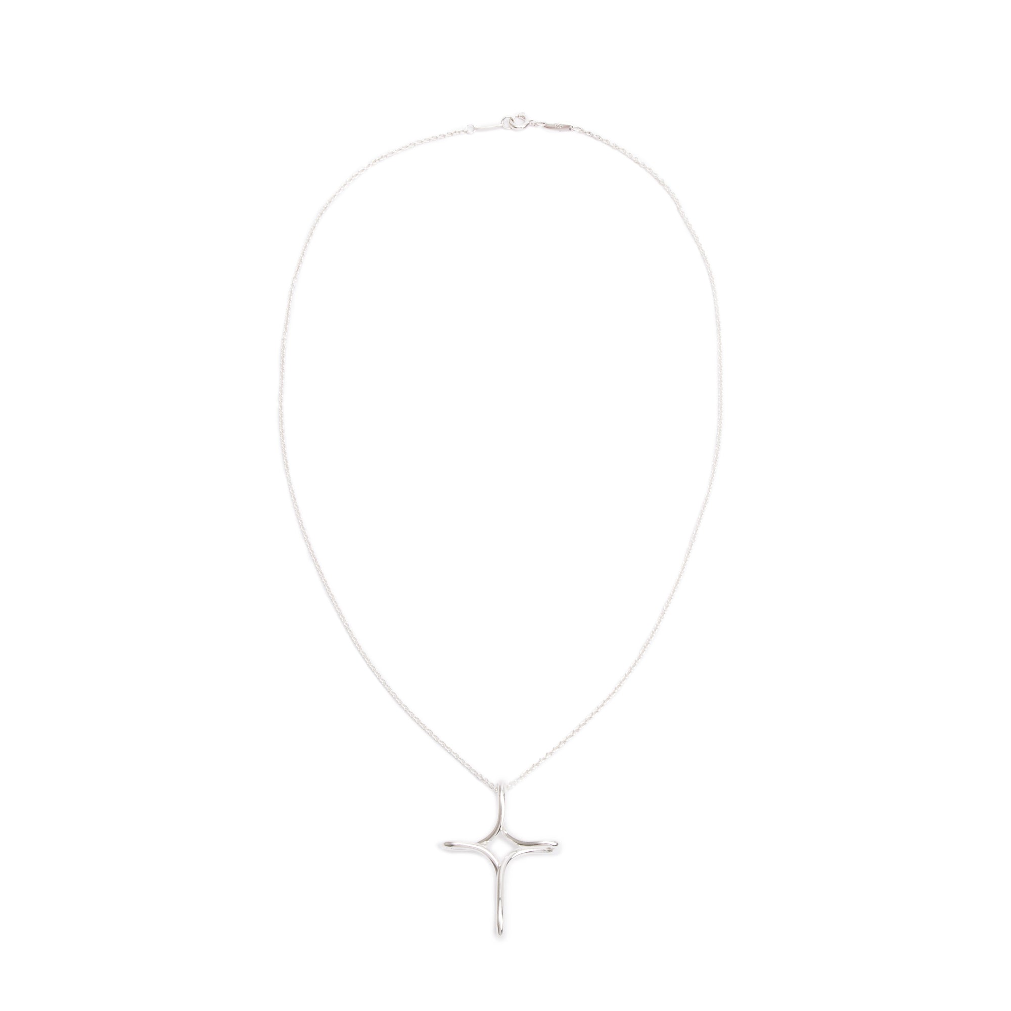 Tiffany & Co. Elsa Peretti Sterling Silver Large Infinity Cross Pendant Necklace